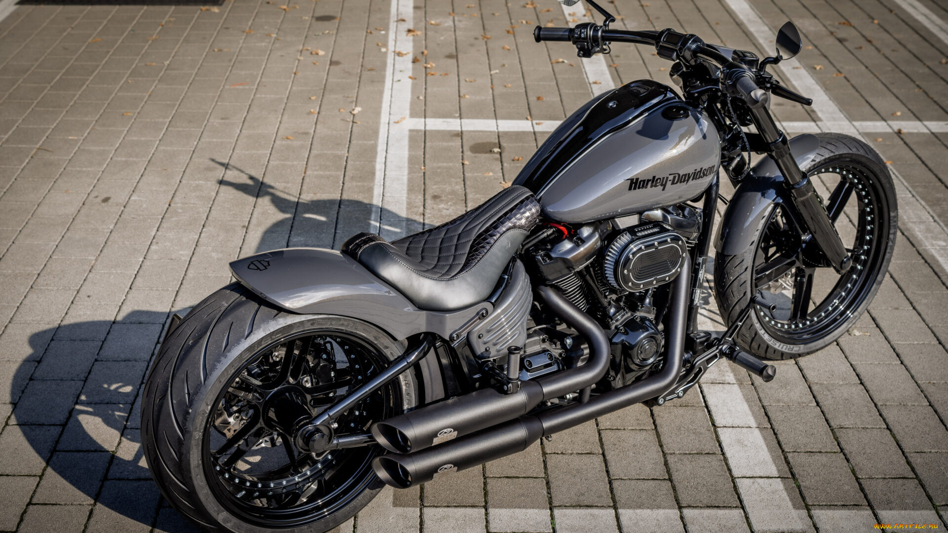 мотоциклы, harley-davidson, softail, breakout, 117, customized, custombikes, grey, hunter