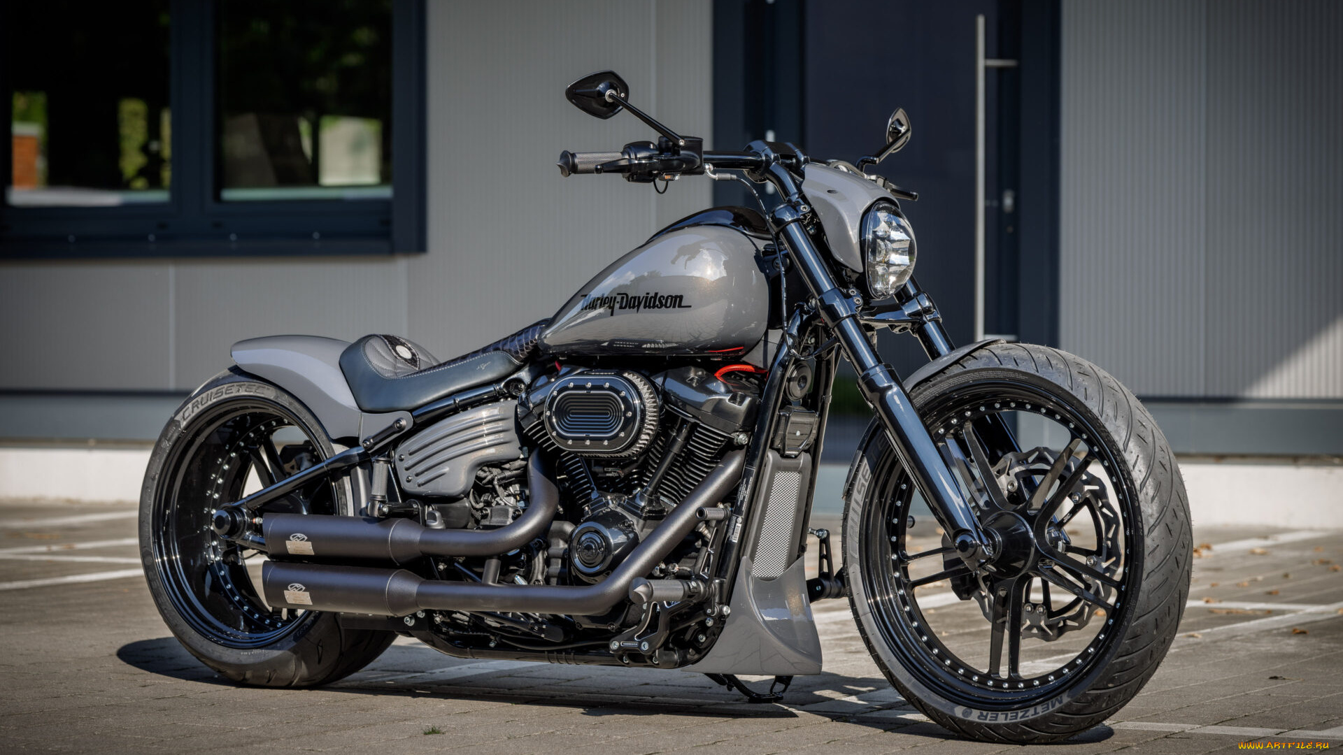 мотоциклы, harley-davidson, softail, breakout, 117, customized, custombikes, grey, hunter
