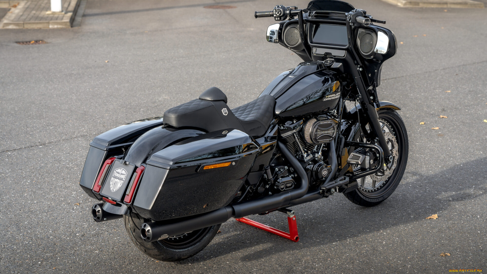 мотоциклы, harley-davidson, street, glide, customized, custombikes, raven, runner