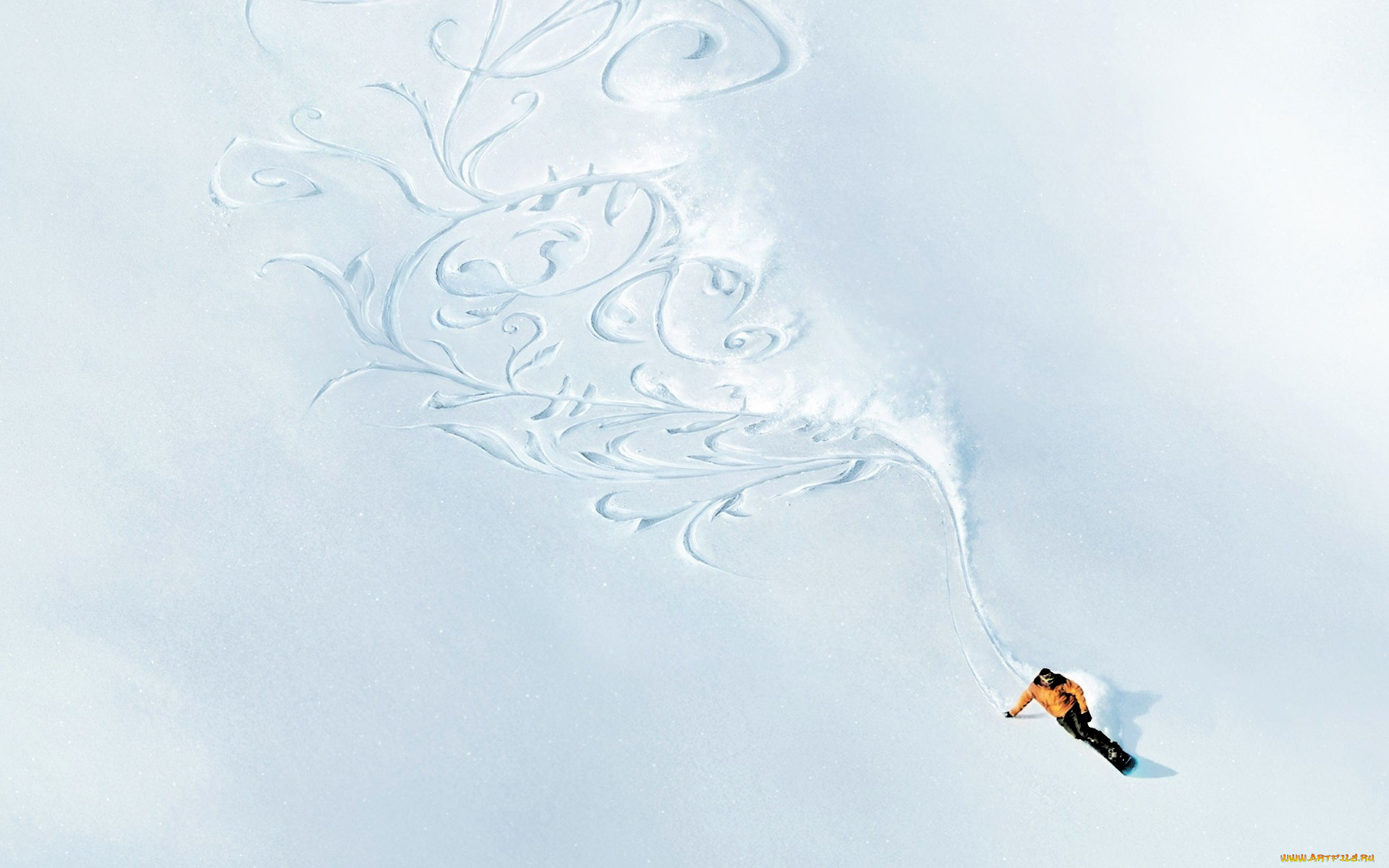 спорт, сноуборд, сноубордист, снег, узор, склон