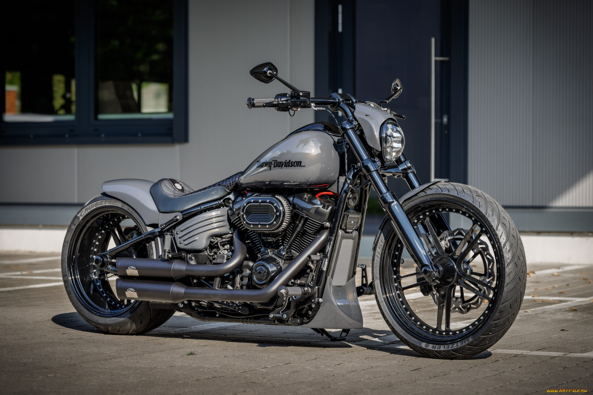 мотоциклы, harley-davidson, softail, breakout, 117, customized, custombikes, grey, hunter