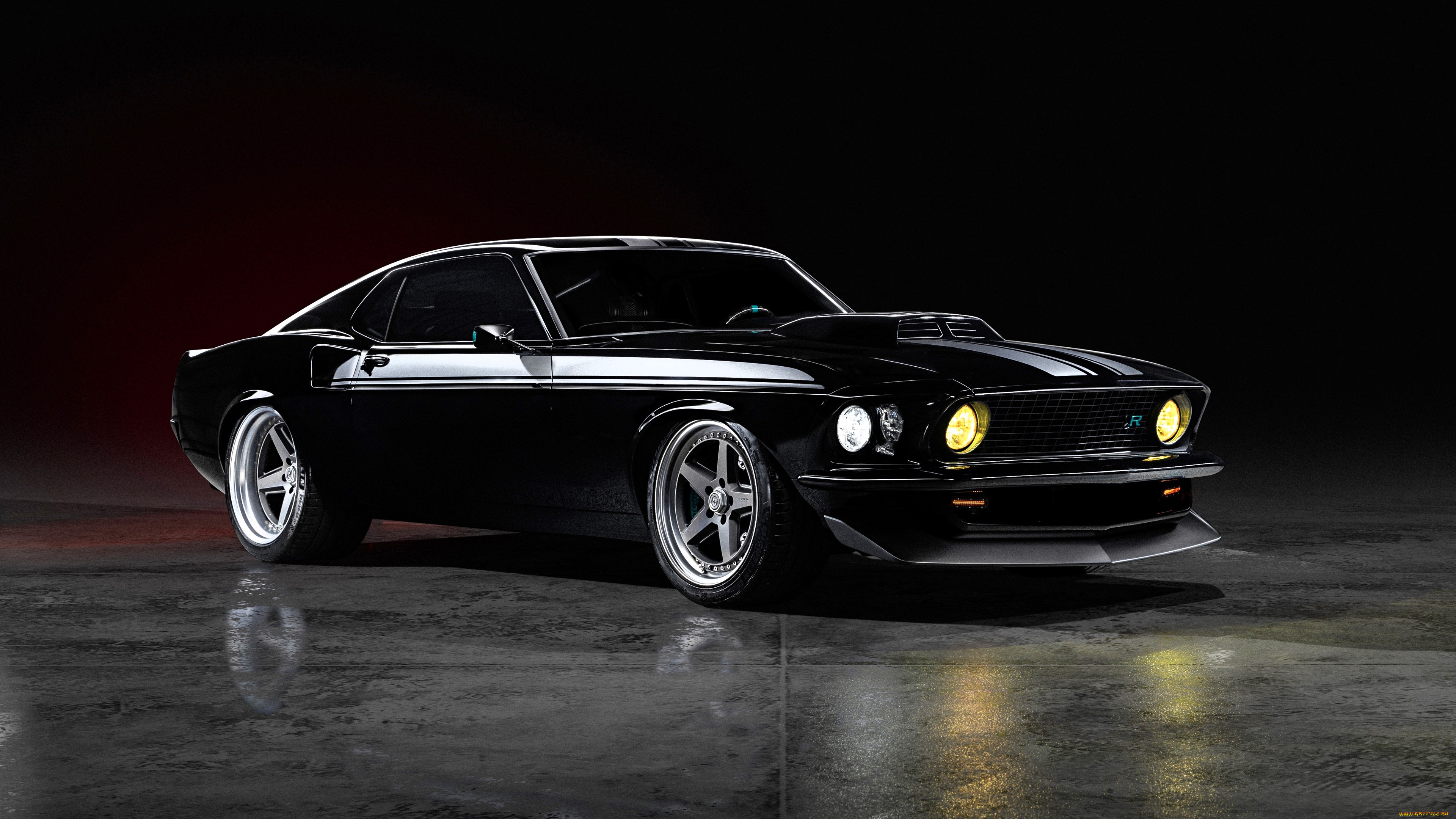 автомобили, mustang, черный, площадка