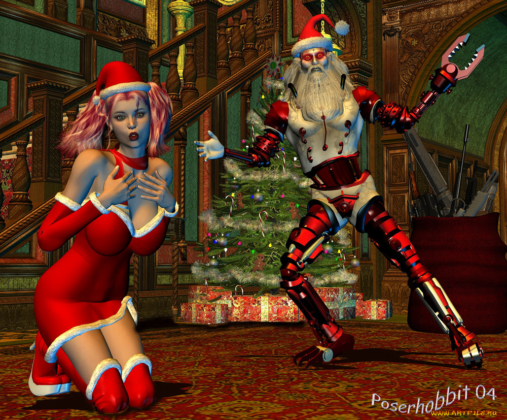 sandy, clawz, праздничные, 3д, графика, новый, год