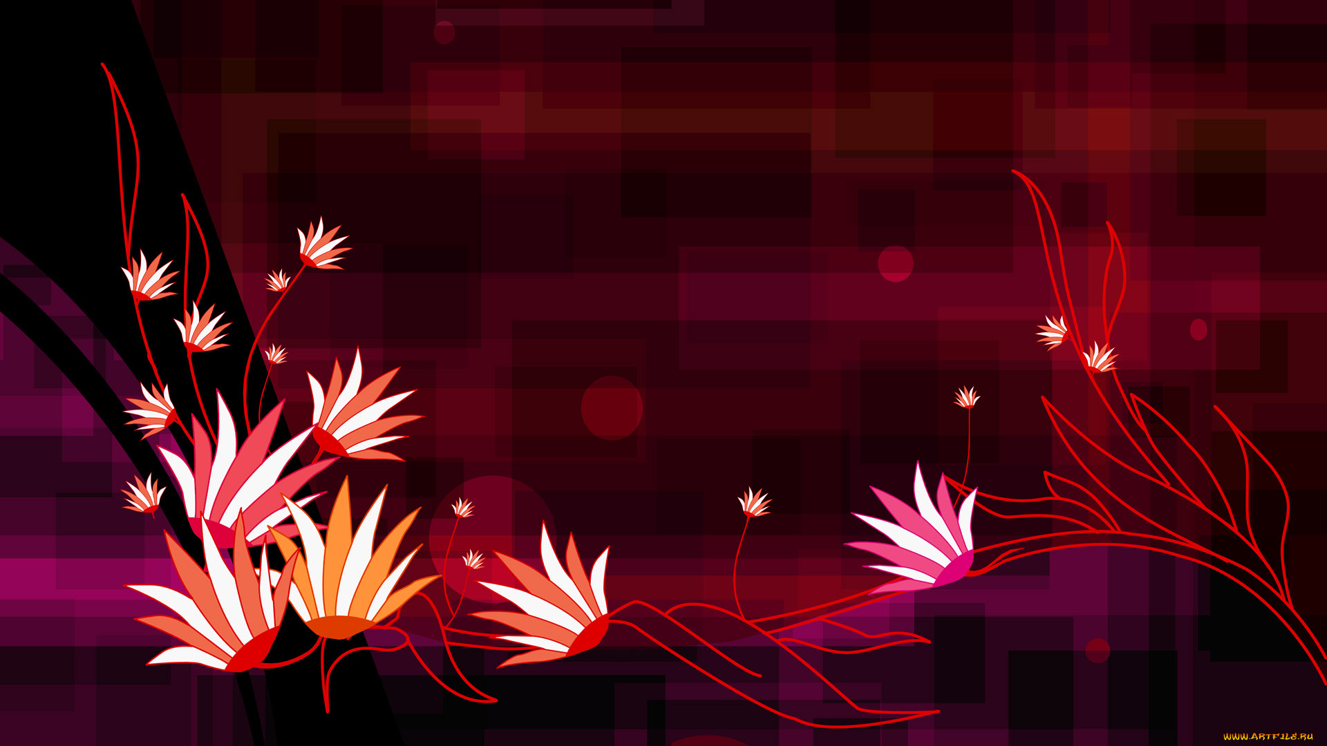 3д, графика, flowers, цветы