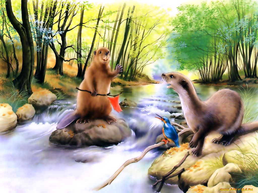 рисованные, животные