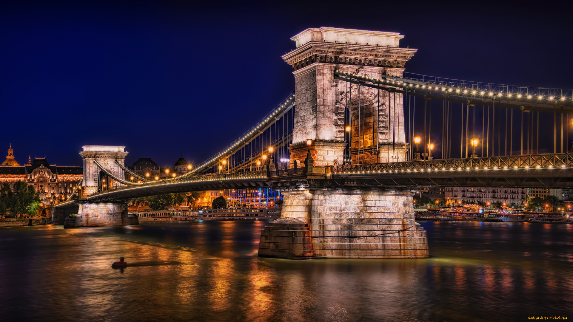 chain, bridge, budapest, города, будапешт, венгрия