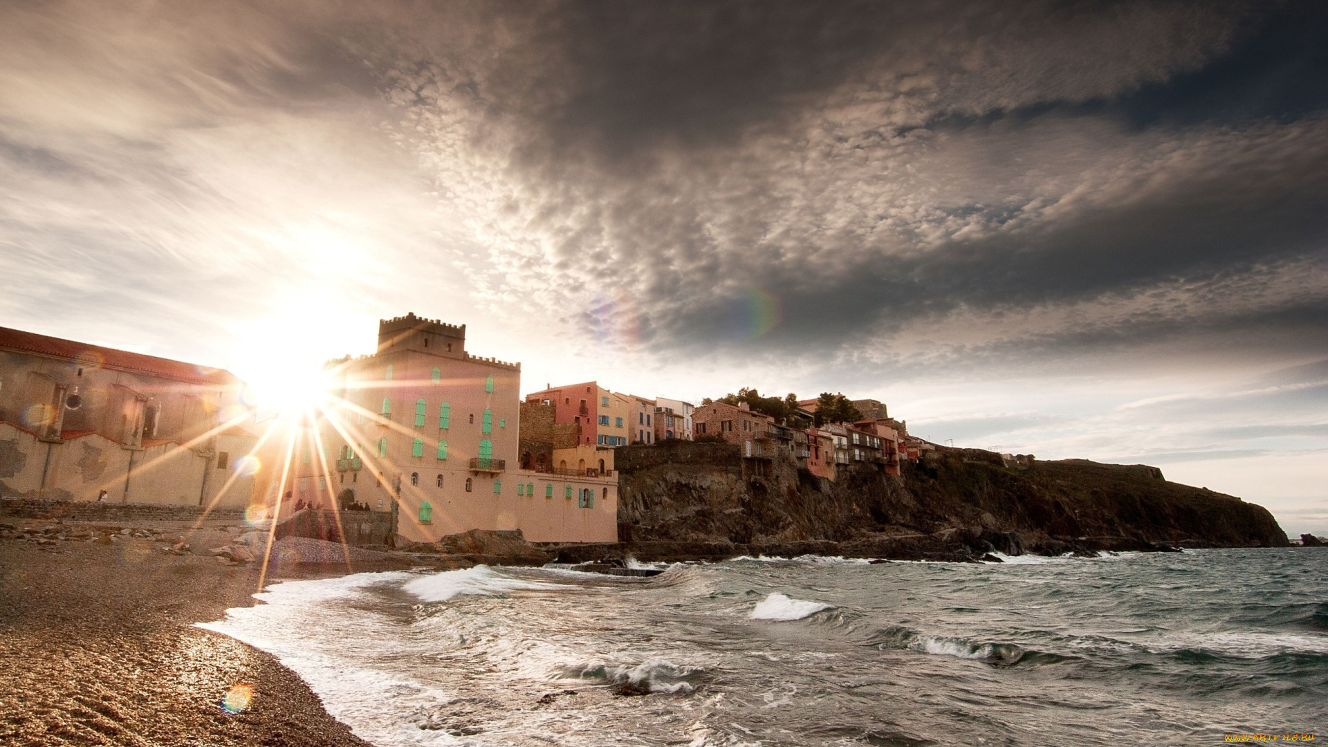 города, пейзажи, дома, море, побережье