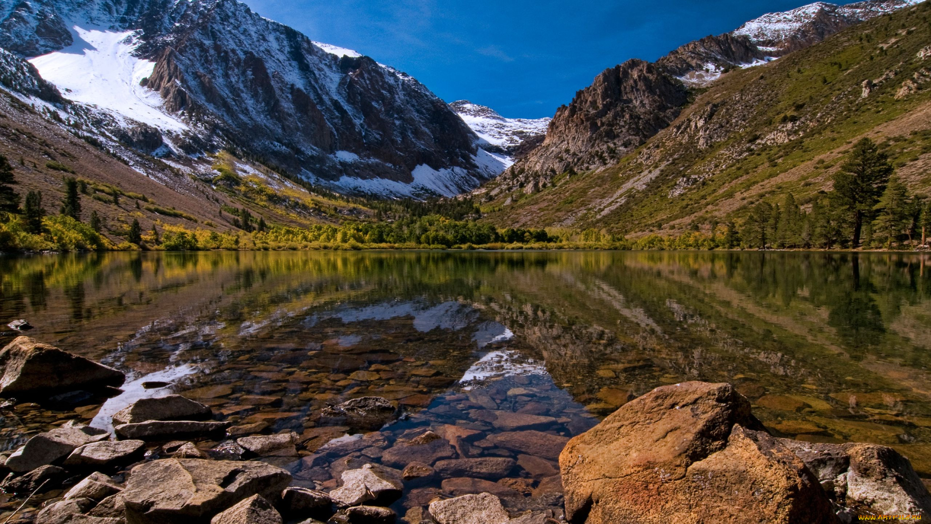 природа, реки, озера, горы, камни, озеро