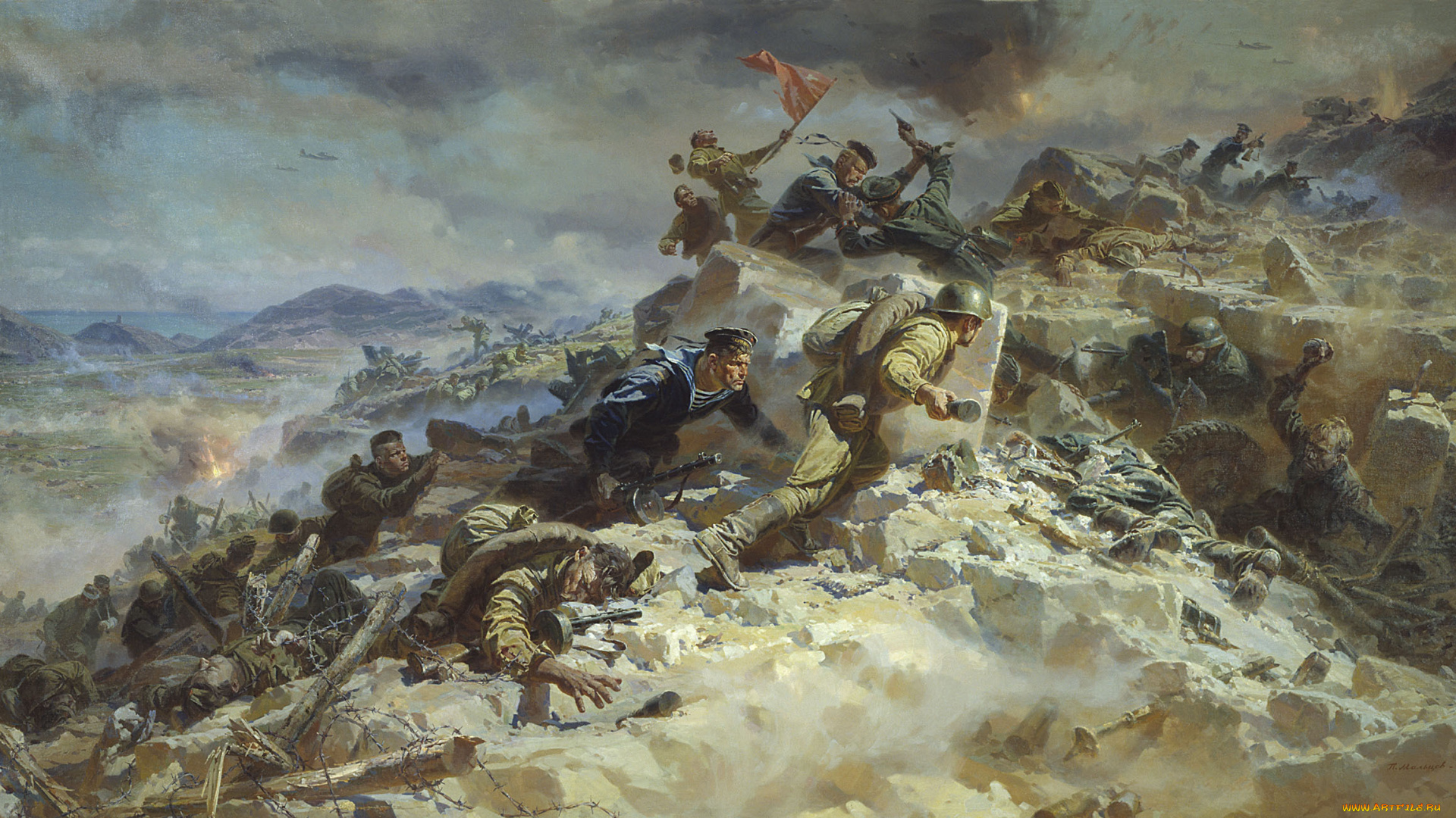 рисованные, армия, картина