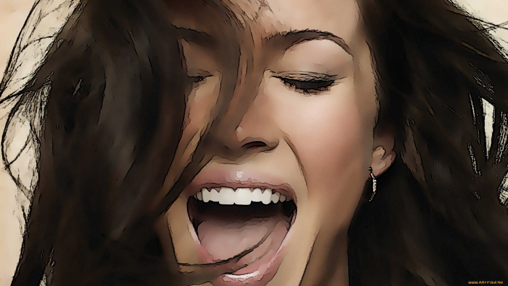 рисованные, люди, megan, fox