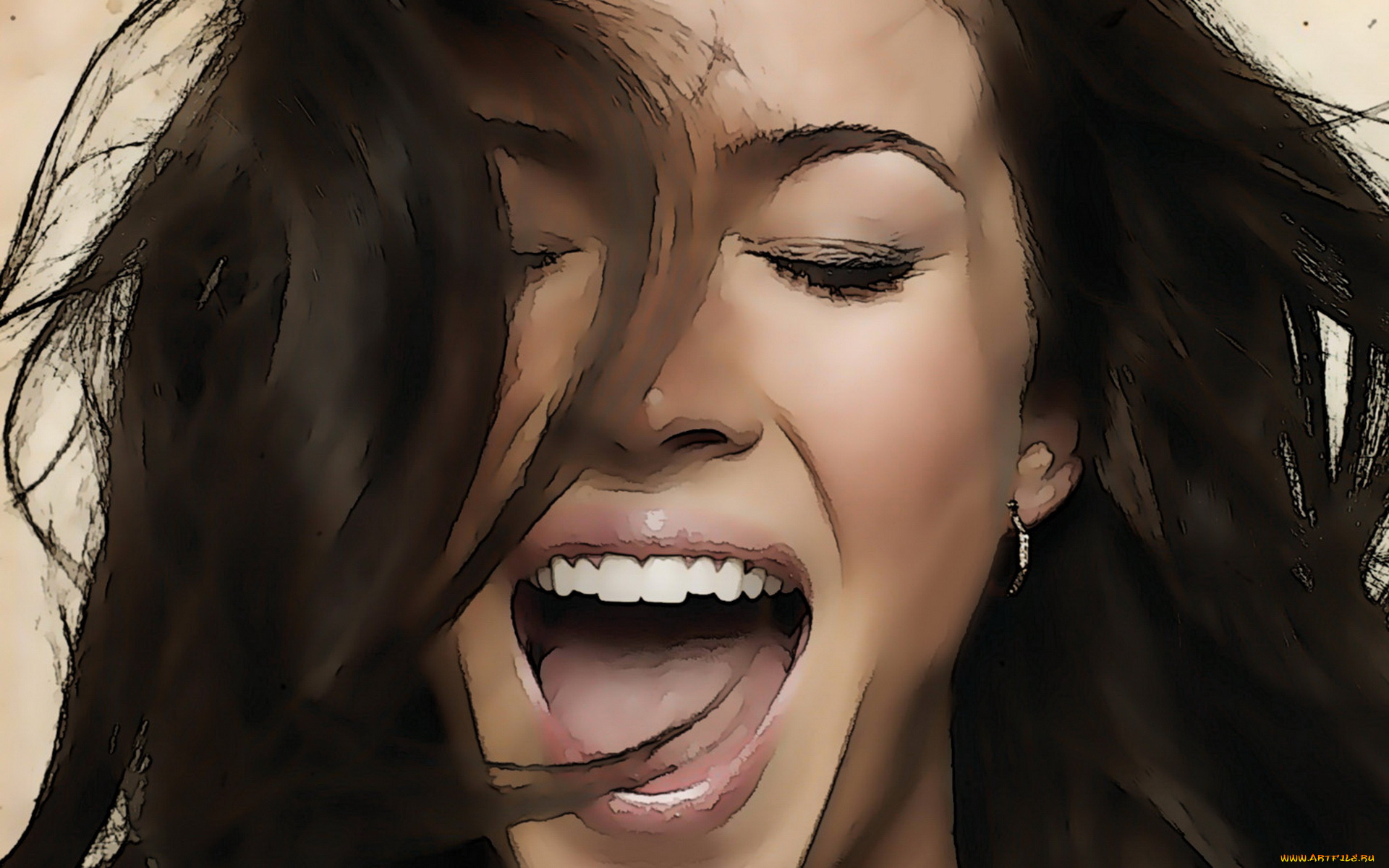 рисованные, люди, megan, fox