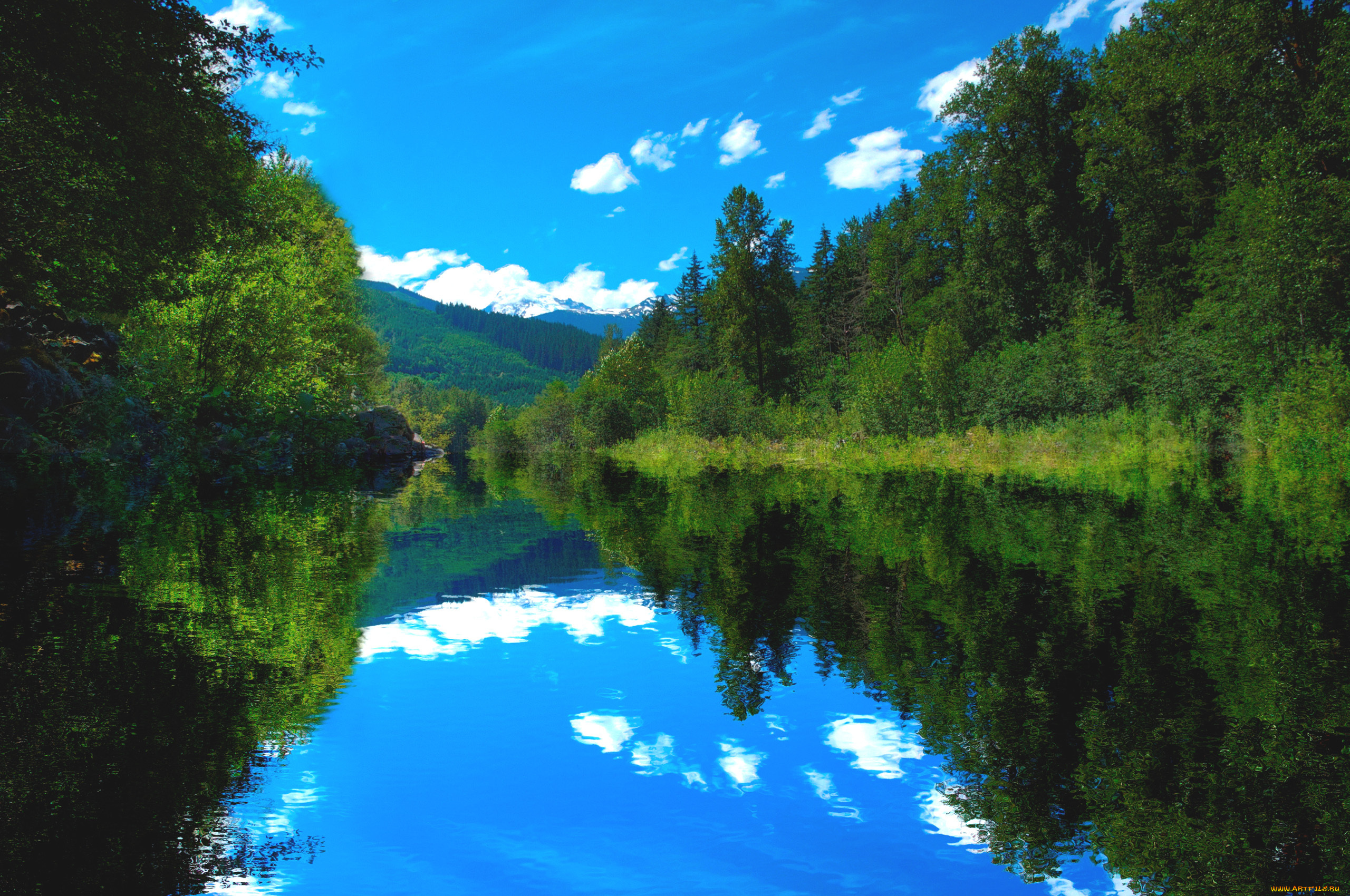 природа, реки, озера, деревья, озеро, пейзаж