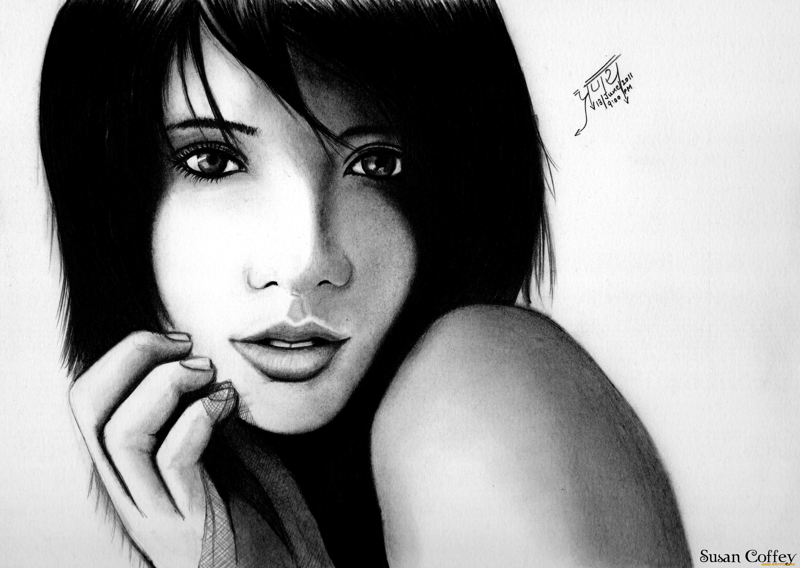 susan, coffey, рисованные, люди, модель, девушка