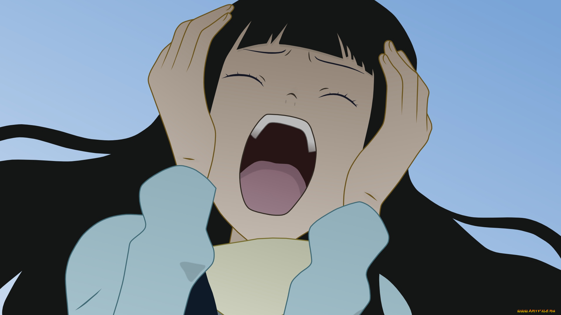 sayonara, zetsubo, sensei, аниме, плач, крик, девочка