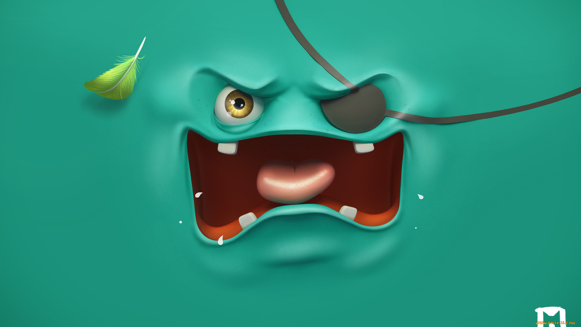 векторная, графика, пират, лицо