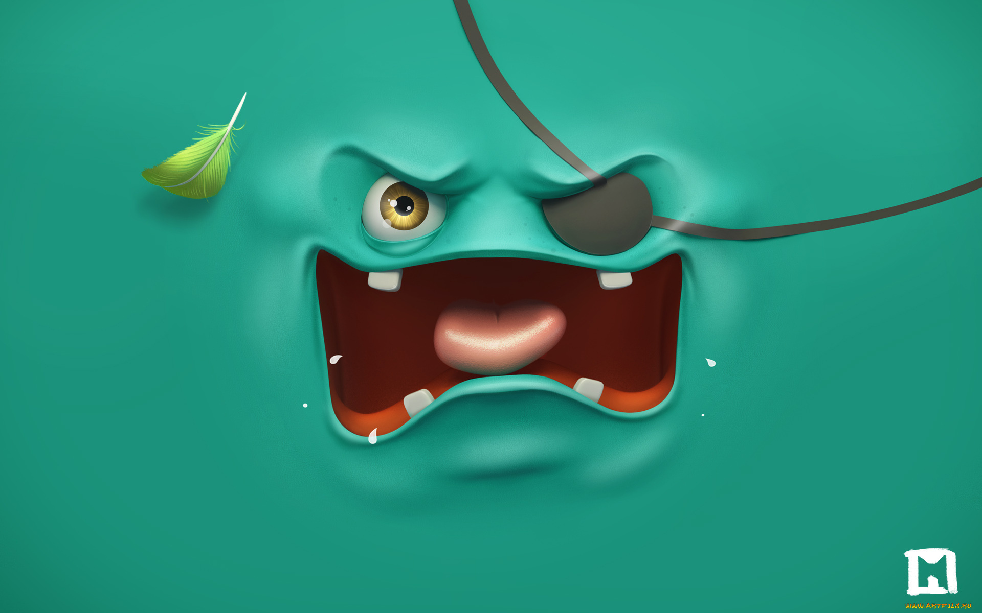 векторная, графика, пират, лицо