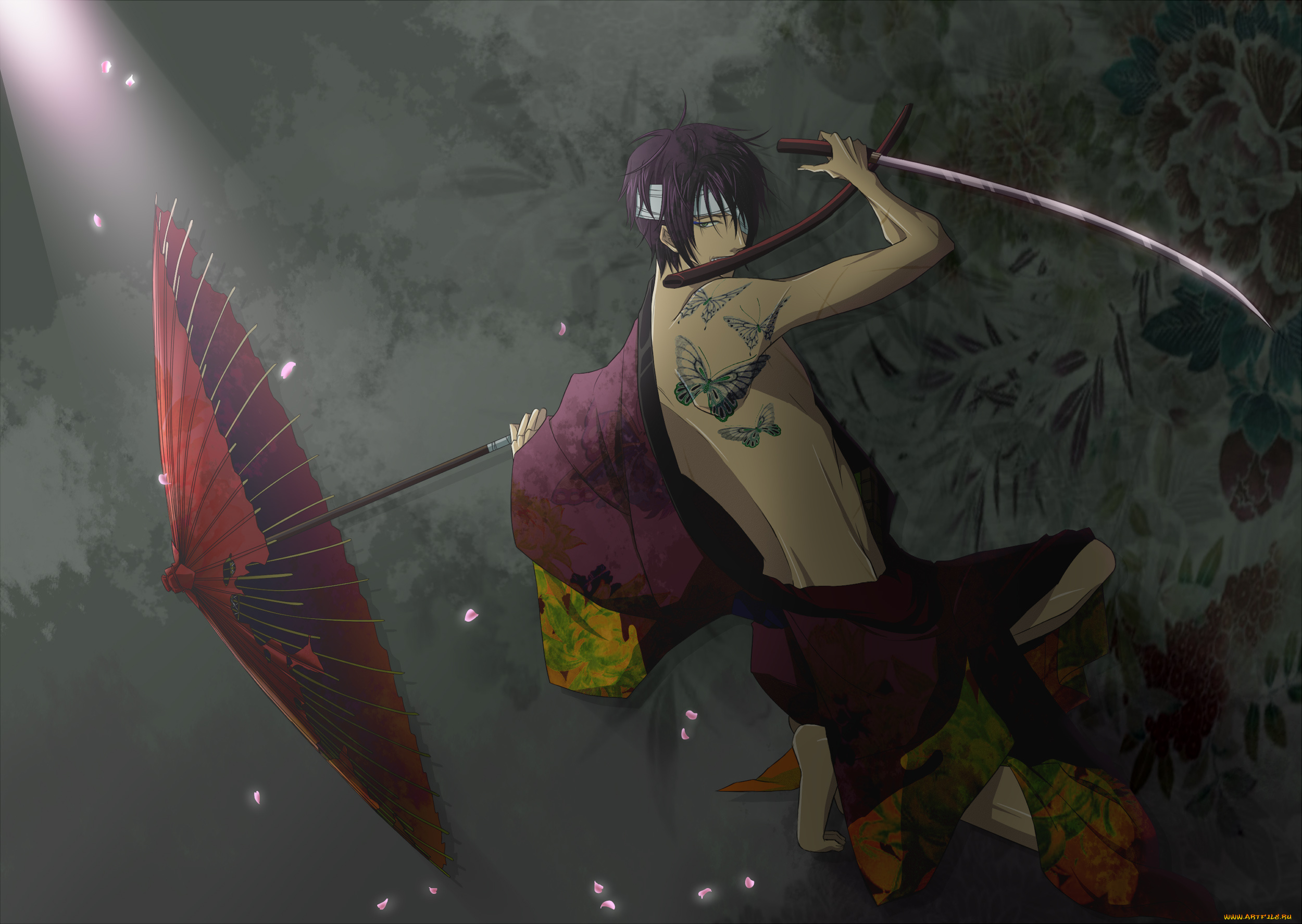 аниме, gintama, takasugi, shinsuke