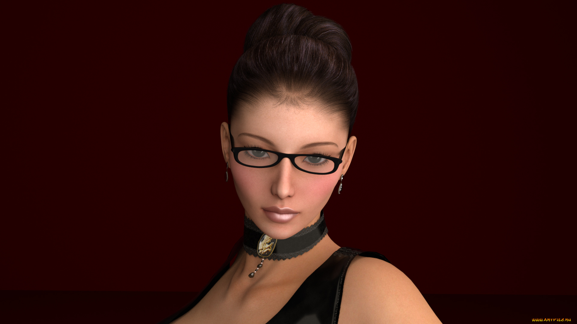 3д, графика, портрет, , portraits, очки, фон, взгляд, девушка