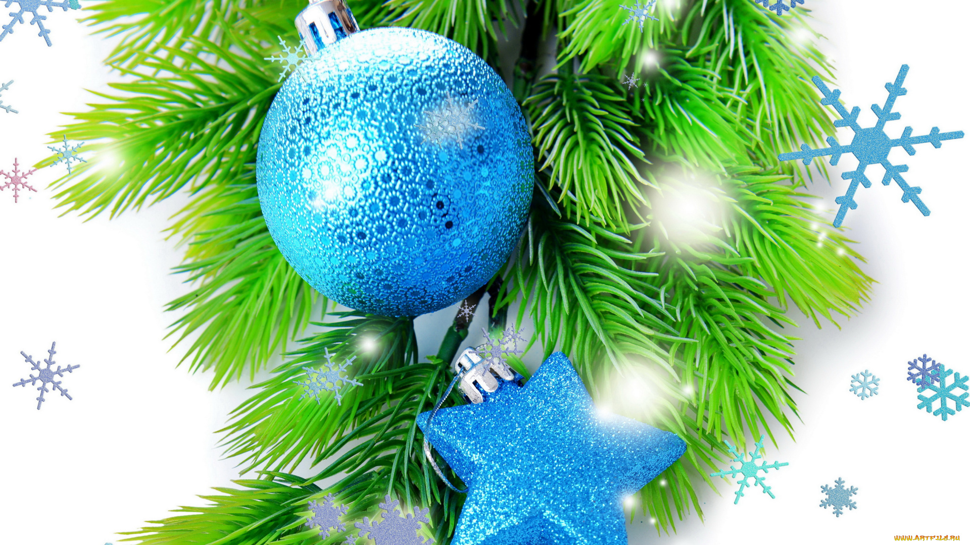 праздничные, шары, ветка, ель, шарики
