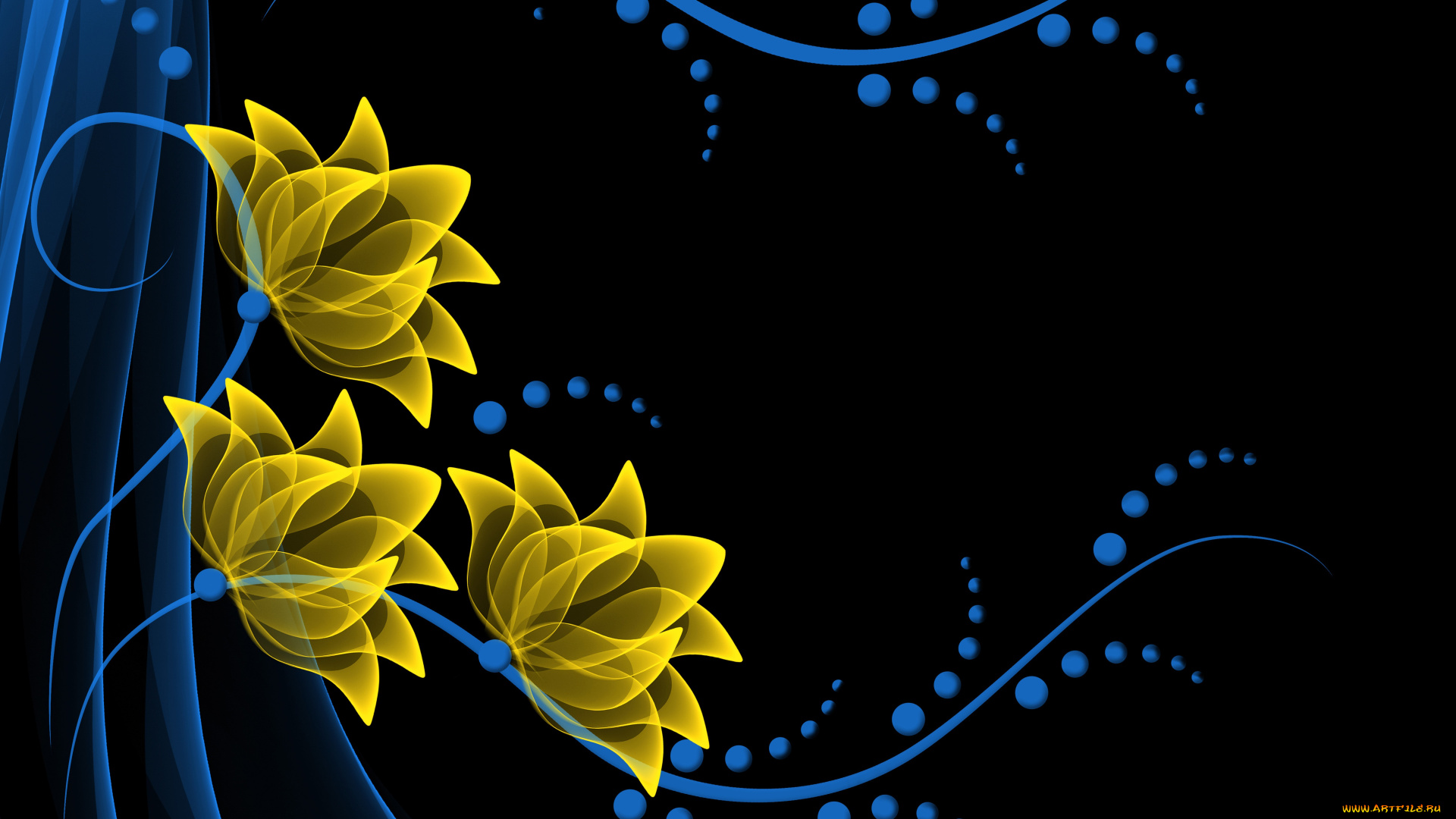 векторная, графика, цветы, неоновые, background, vector, flowers, neon