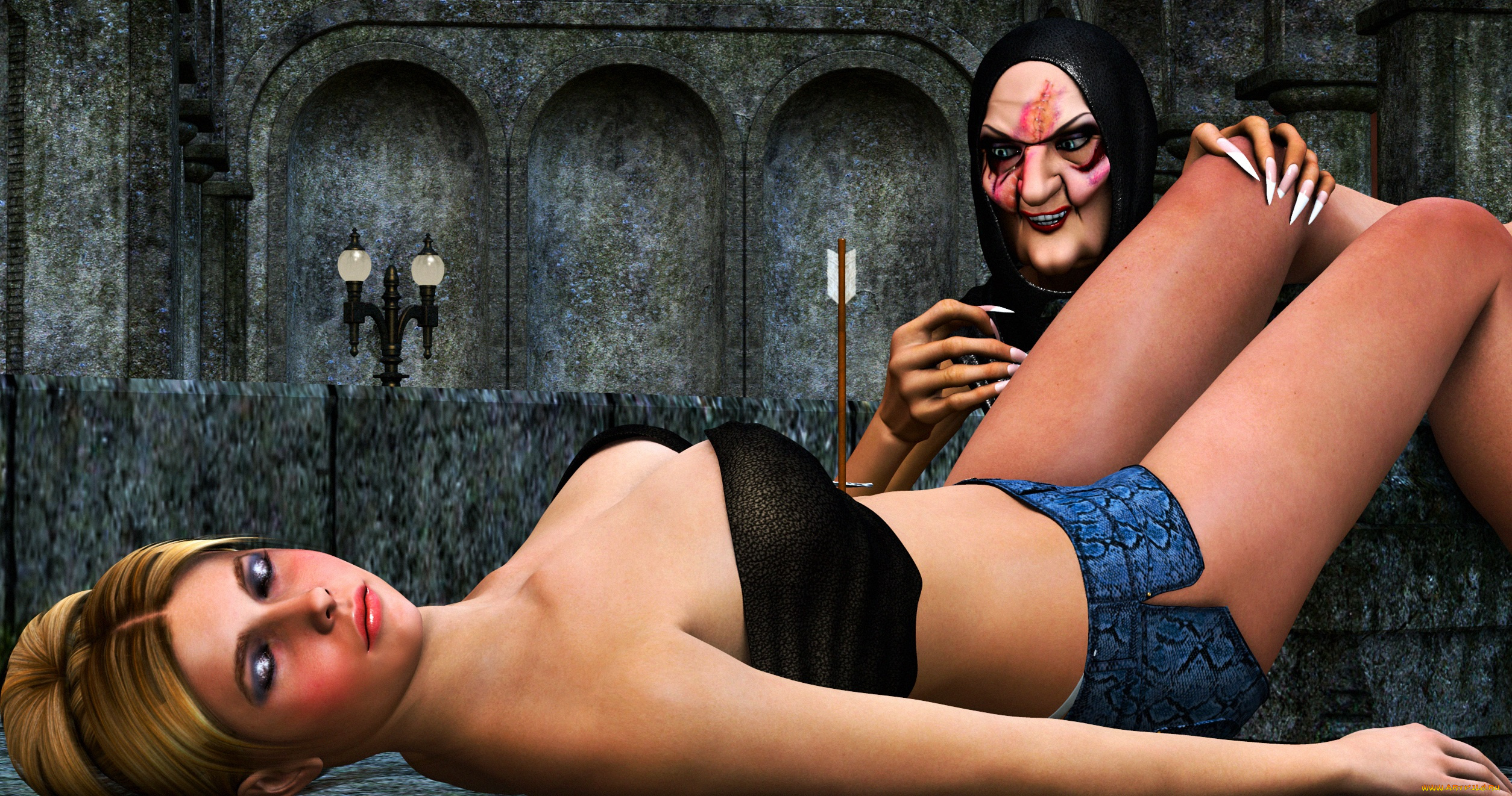 3д, графика, фантазия, , fantasy, фон, стрела, взгляд, девушка