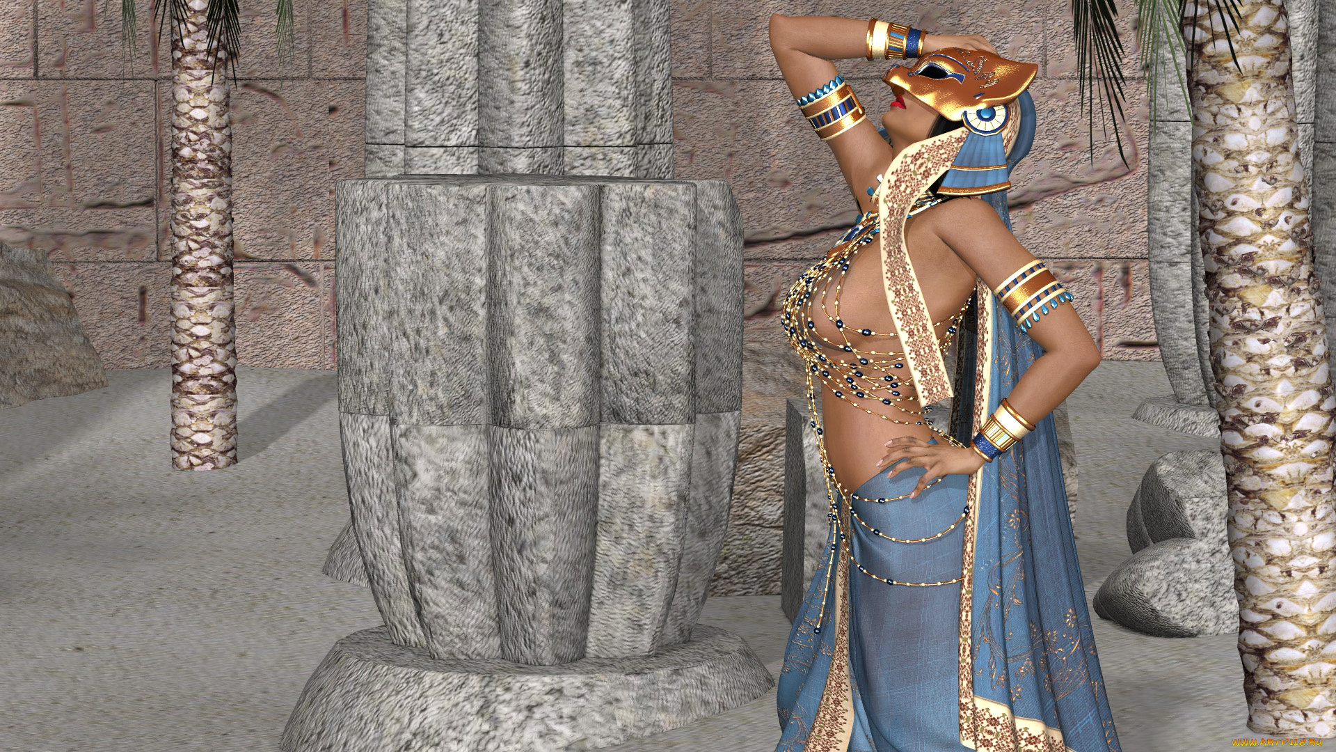 3д, графика, люди, , people, маска, фон, девушка, взгляд