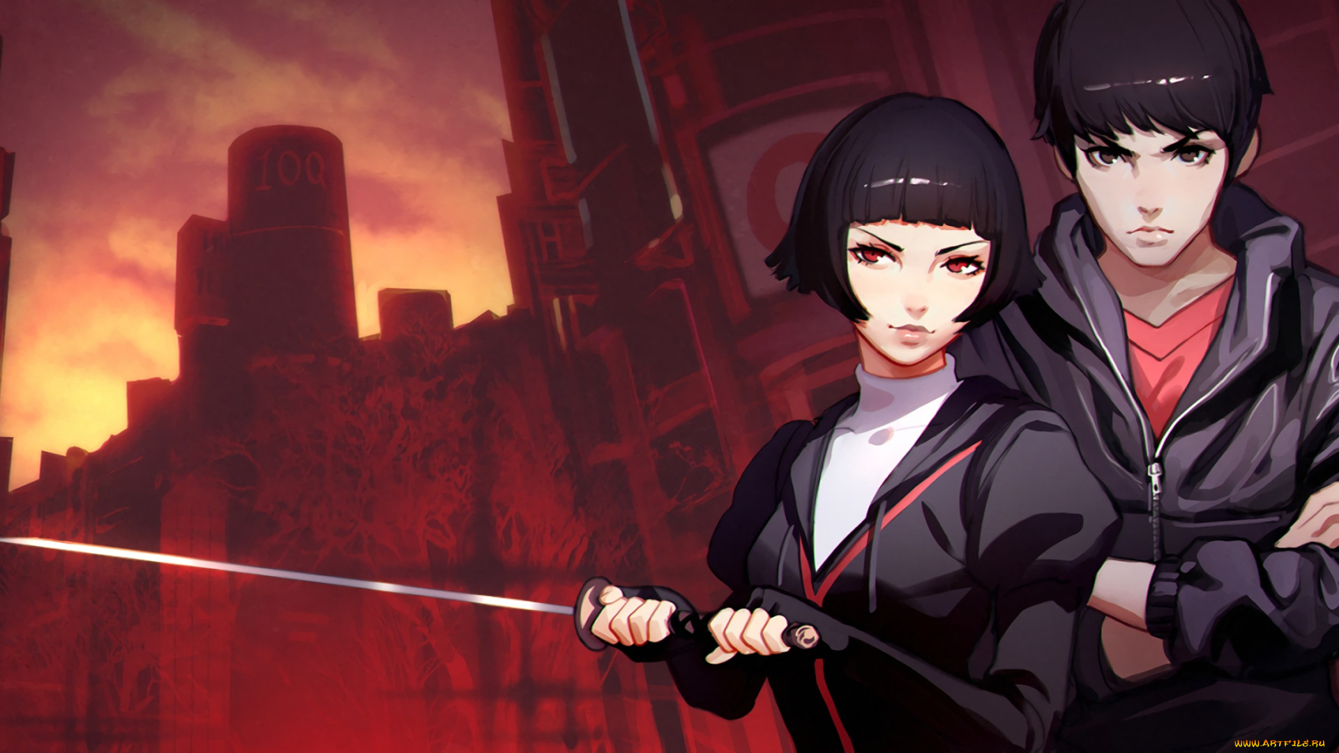 ilya, kuvshinov, аниме, оружие, , техника, , технологии, ilya, kuvshinov, арт, меч, парень, девушка