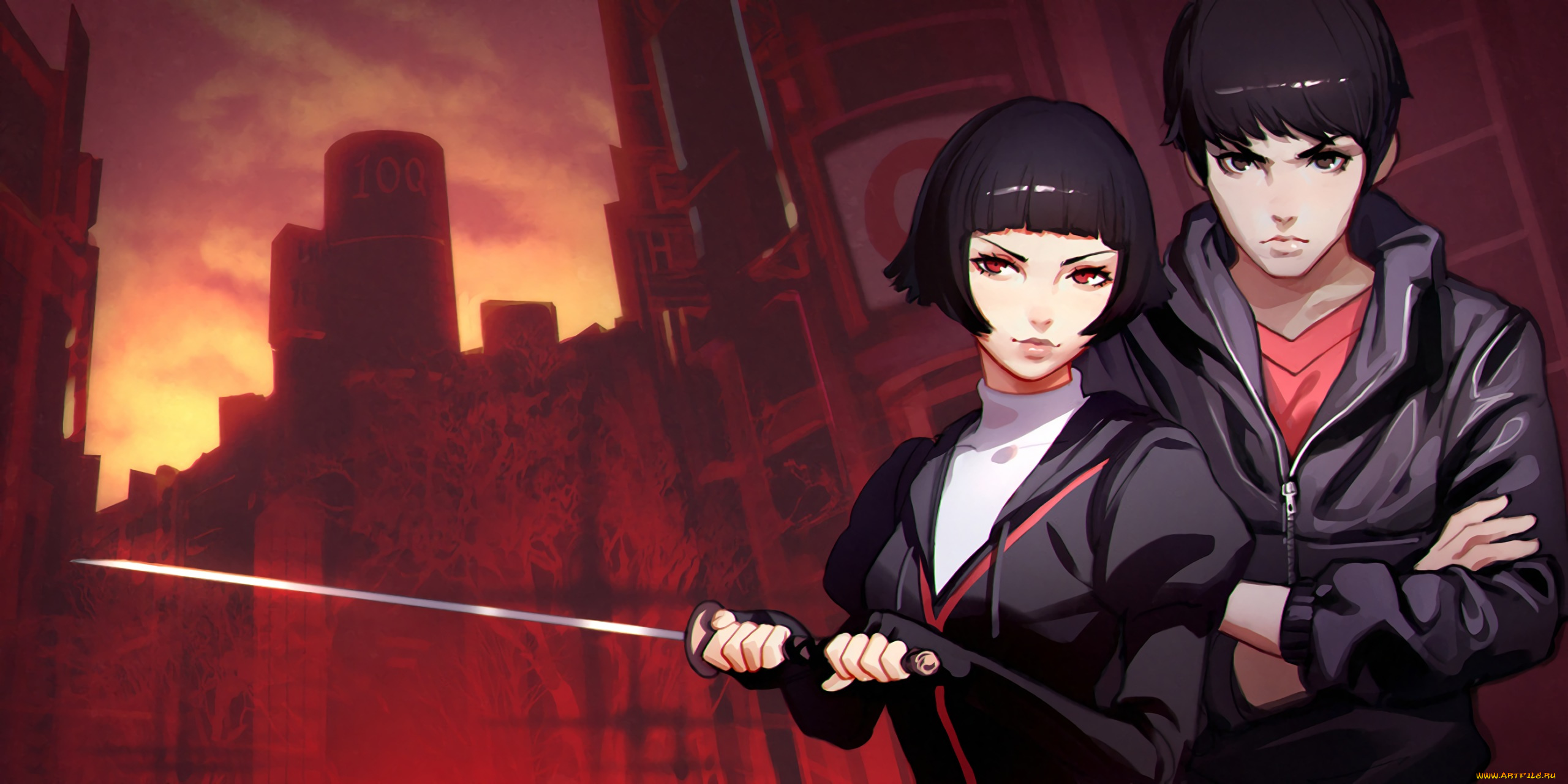 ilya, kuvshinov, аниме, оружие, , техника, , технологии, ilya, kuvshinov, арт, меч, парень, девушка