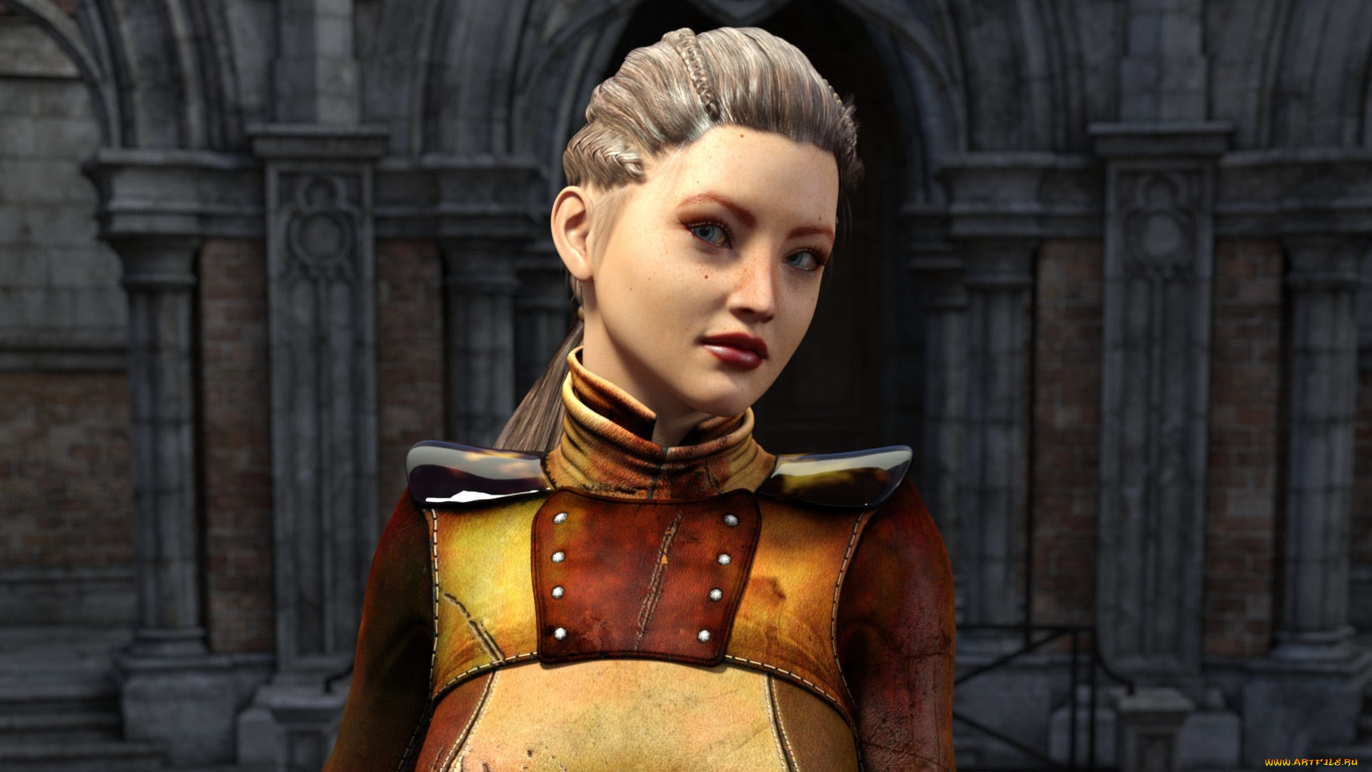 3д, графика, фантазия, , fantasy, фон, взгляд, девушка