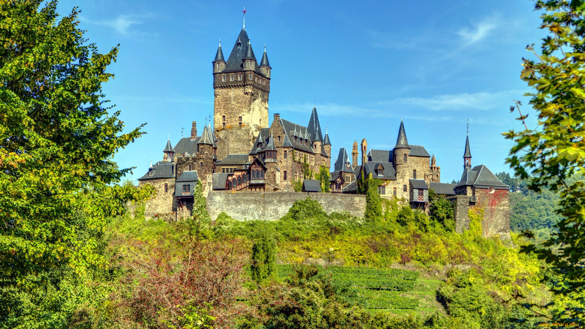 reichsburg, castle, города, замки, германии, reichsburg, castle