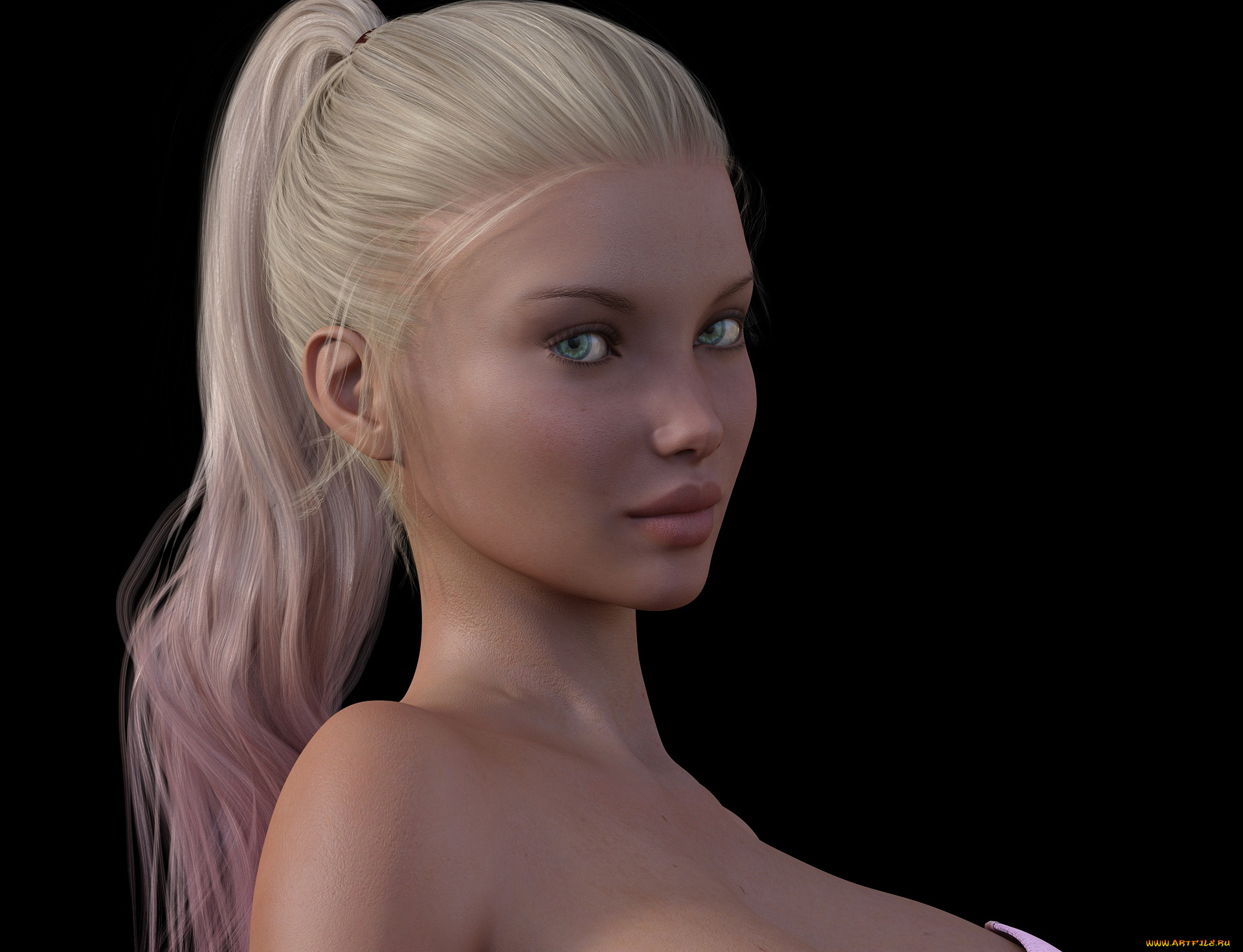 3д, графика, портрет, , portraits, фон, взгляд, девушка