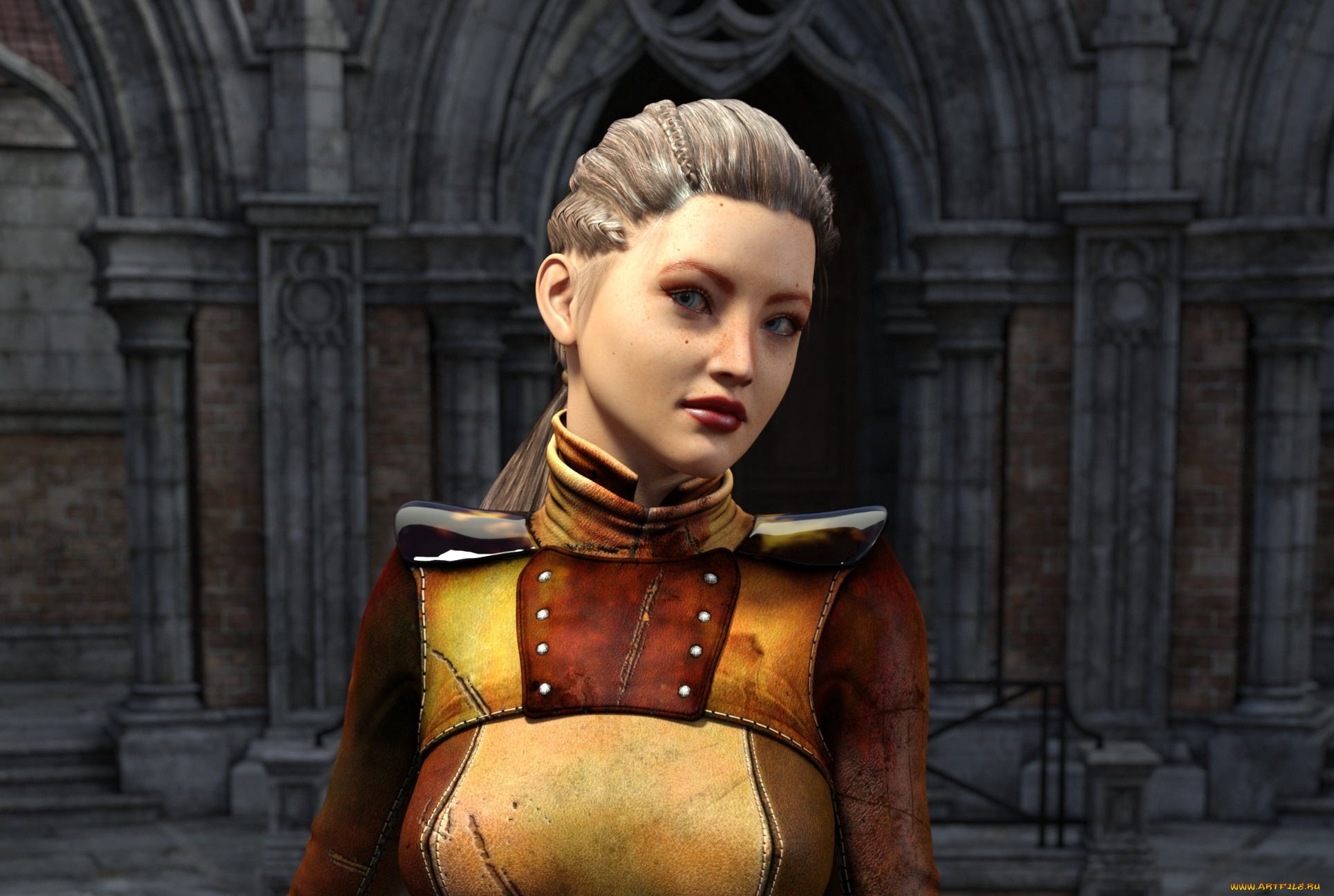 3д, графика, фантазия, , fantasy, фон, взгляд, девушка