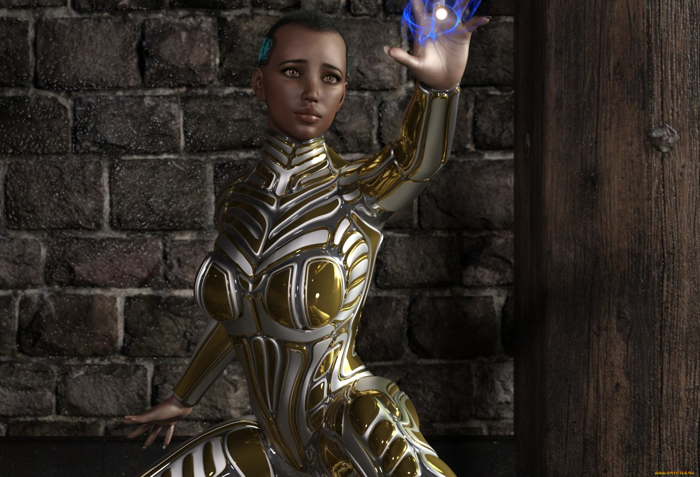 3д, графика, фантазия, , fantasy, фон, взгляд, девушка