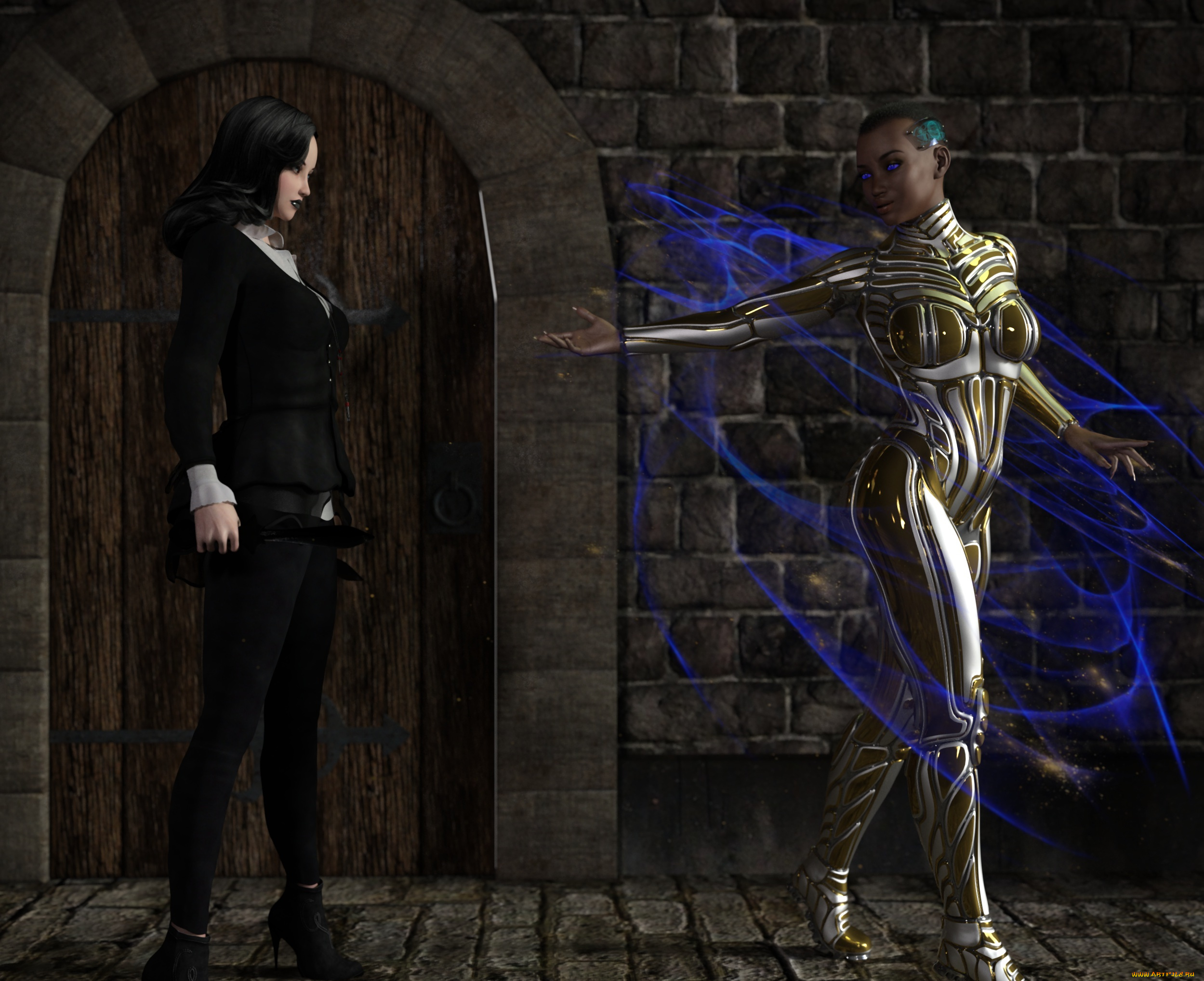 3д, графика, фантазия, , fantasy, девушка, фон, взгляд