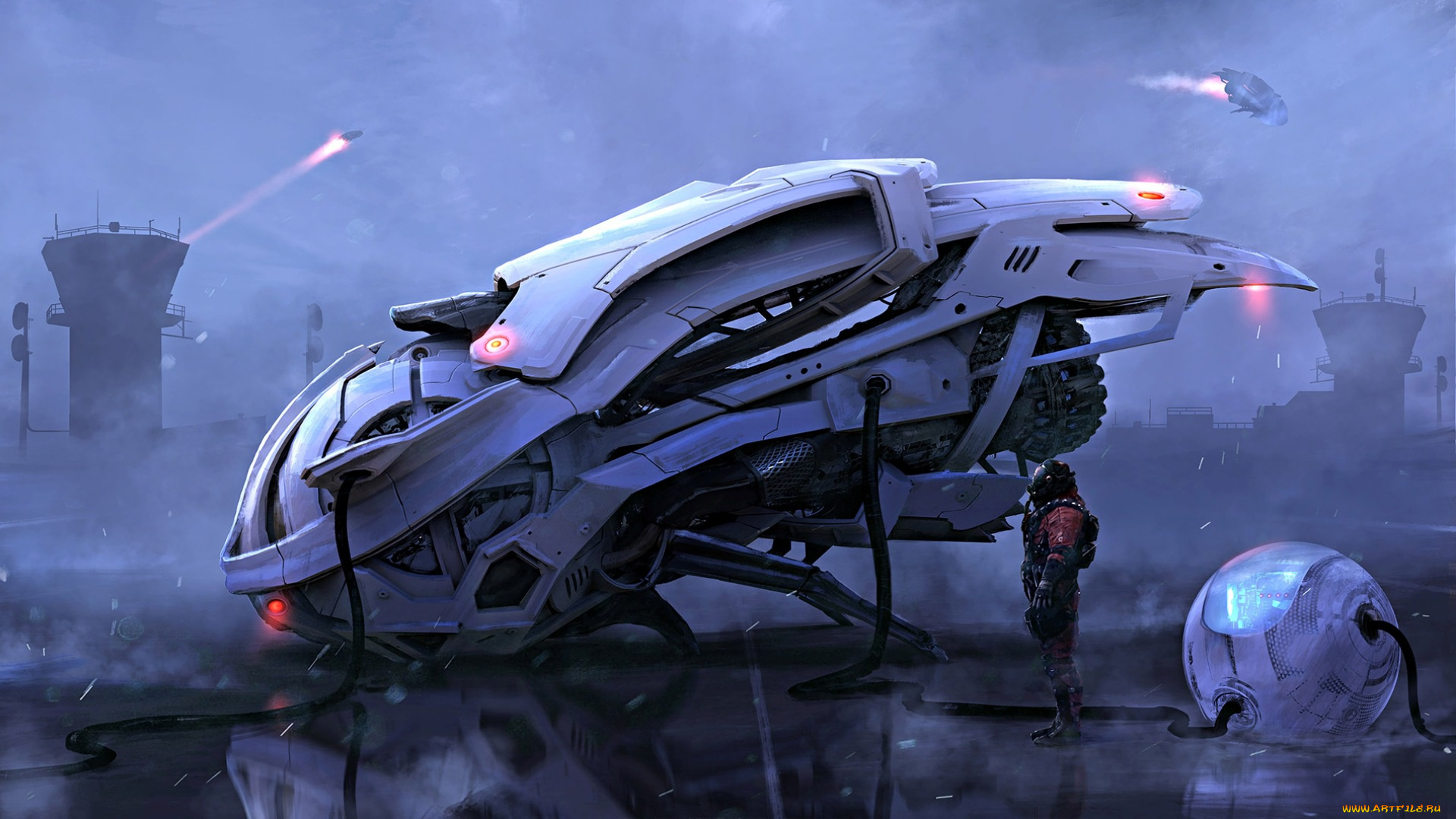 фэнтези, транспортные, средства, пилот, time-space, traveller, шар, летательный, аппарат, joseph, diaz