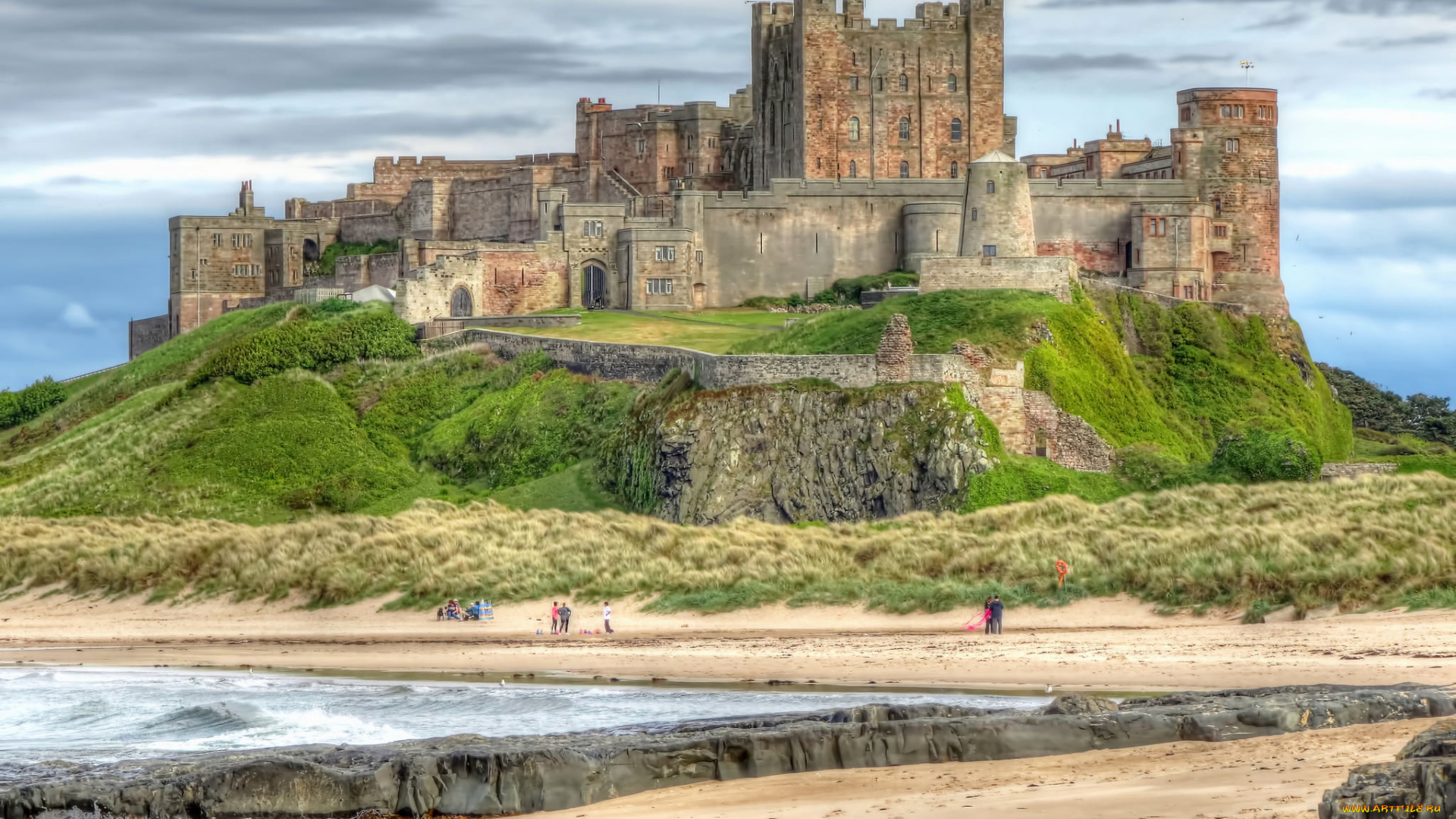 bamburgh, castle, города, замки, англии, простор