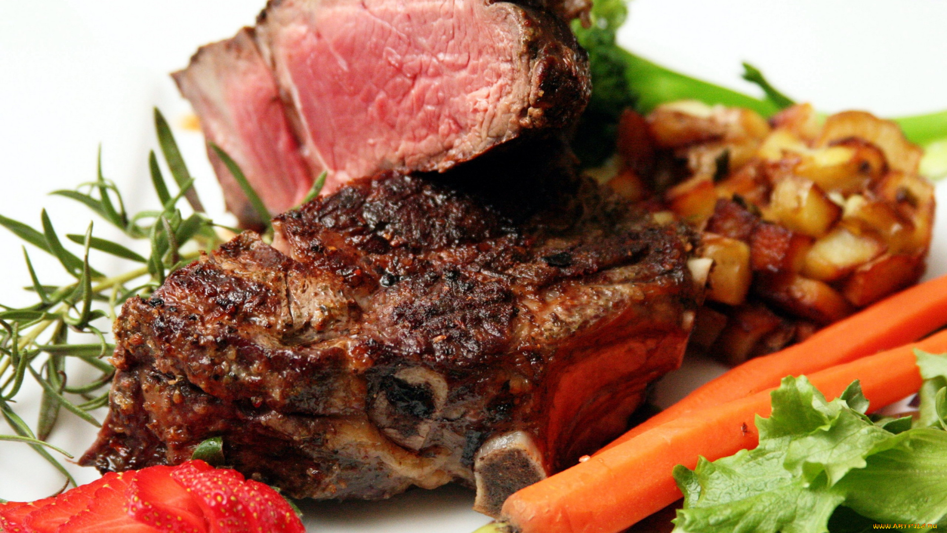 еда, мясные, блюда, стейк