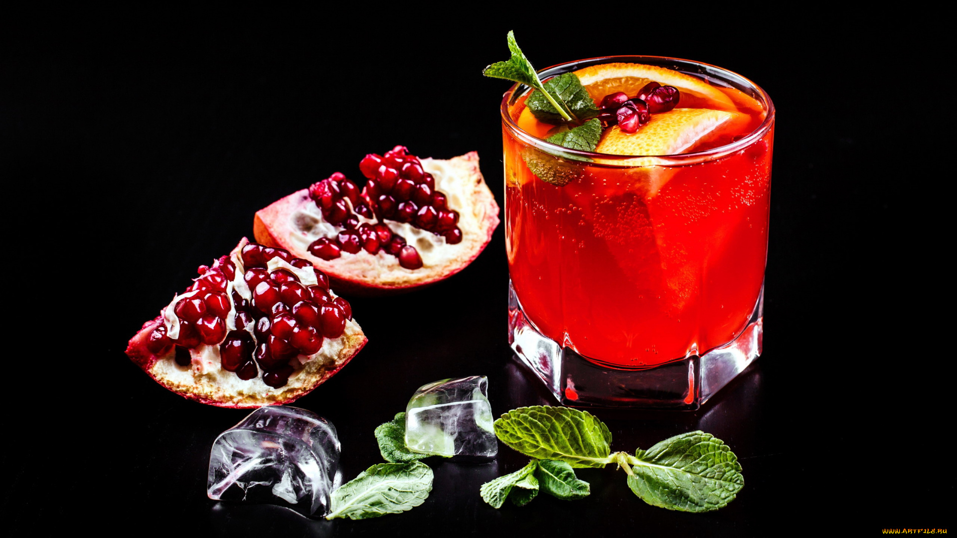 еда, напитки, , коктейль, мята, лед, гранат