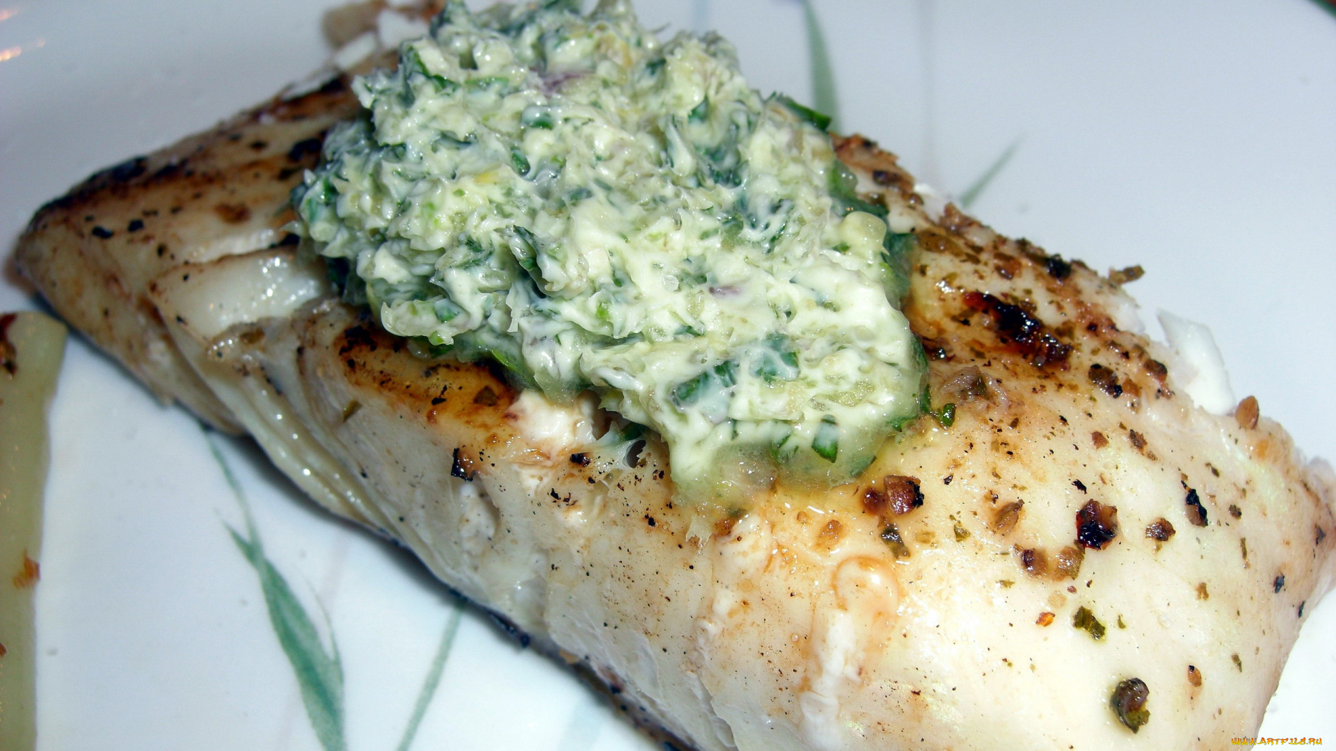 еда, рыбные, блюда, , с, морепродуктами, палтус