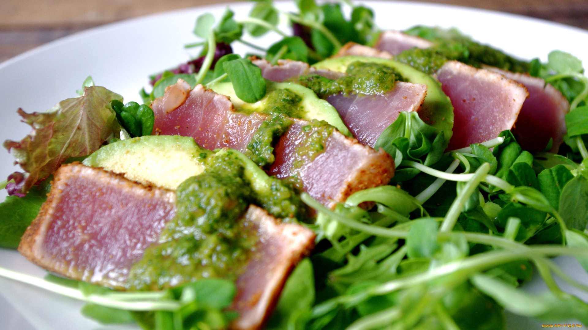 еда, рыбные, блюда, , с, морепродуктами, тунец