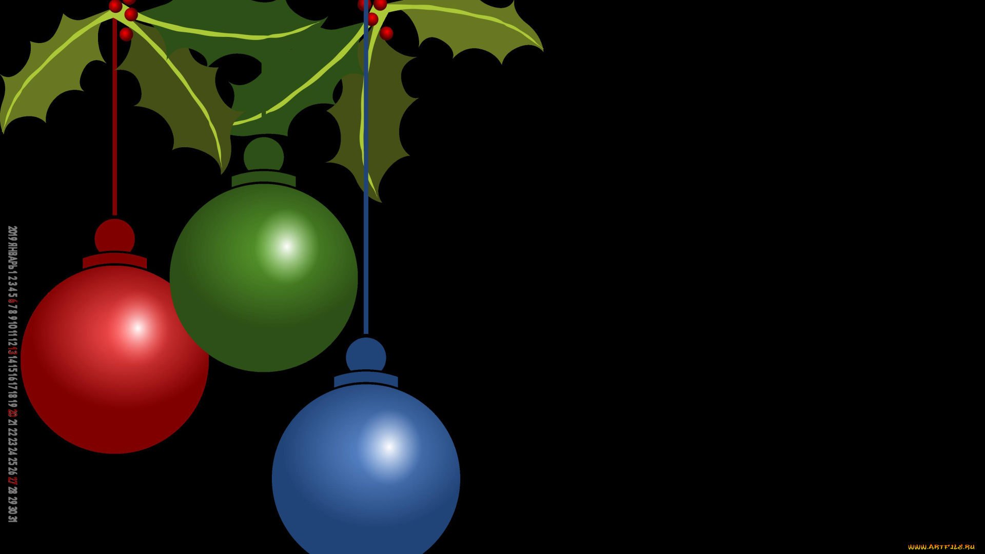 календари, праздники, , салюты, ветка, игрушка, шар, черный, фон