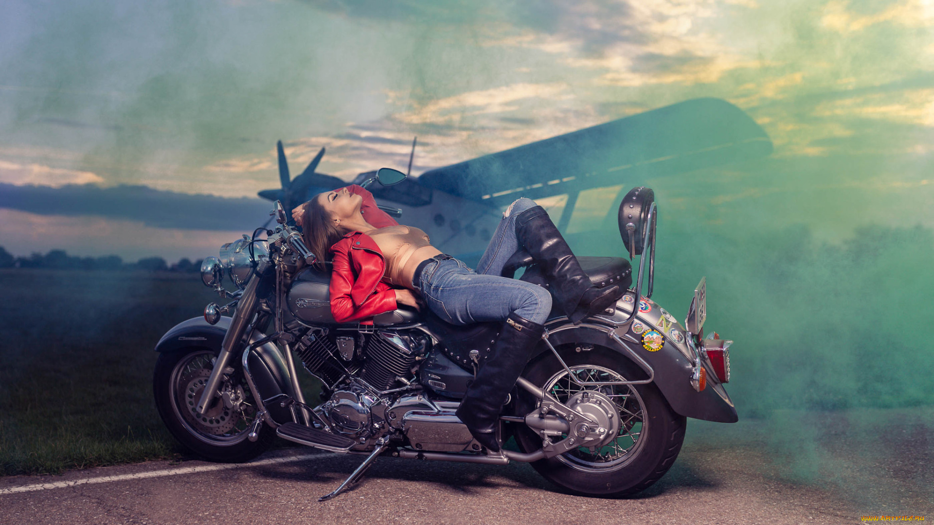 мотоциклы, мото, с, девушкой, девушки