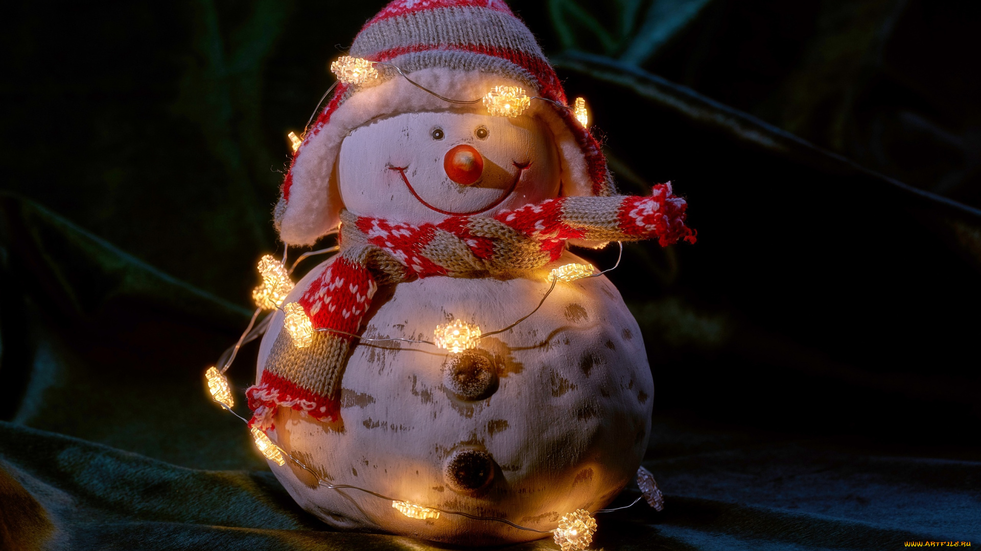 праздничные, снеговики, снеговик, гирлянды