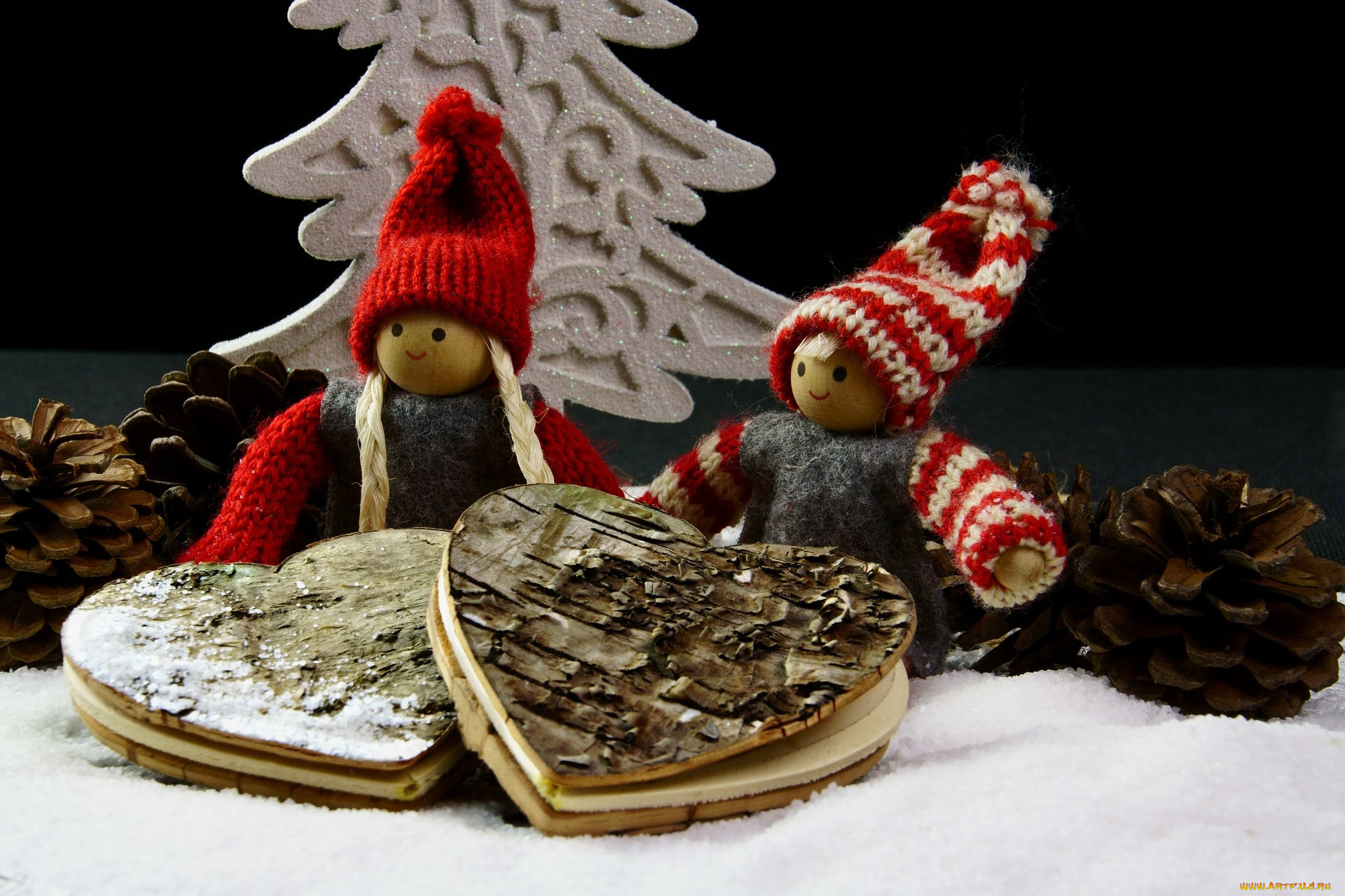 праздничные, фигурки, шишки, куколки