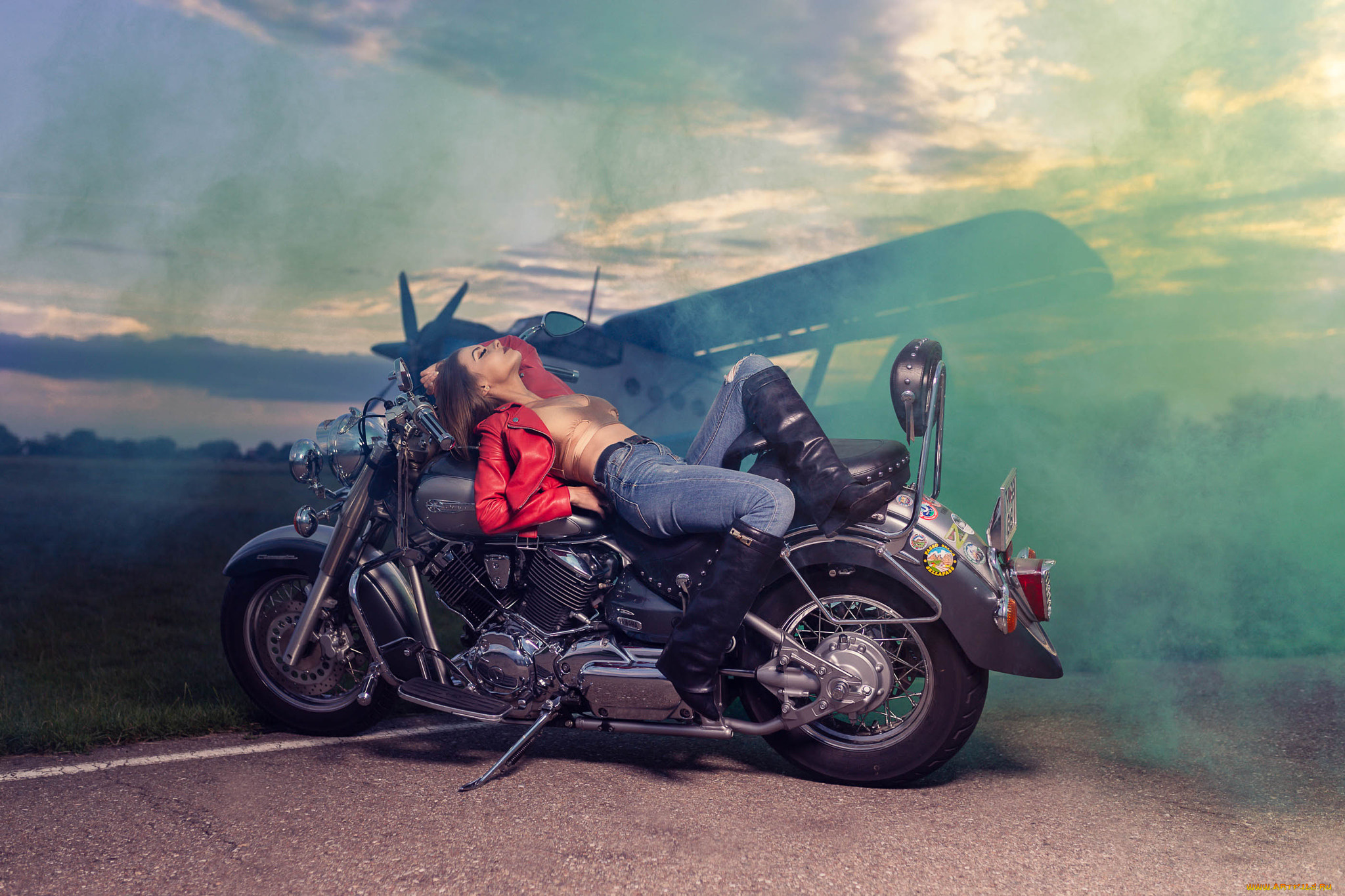 мотоциклы, мото, с, девушкой, девушки