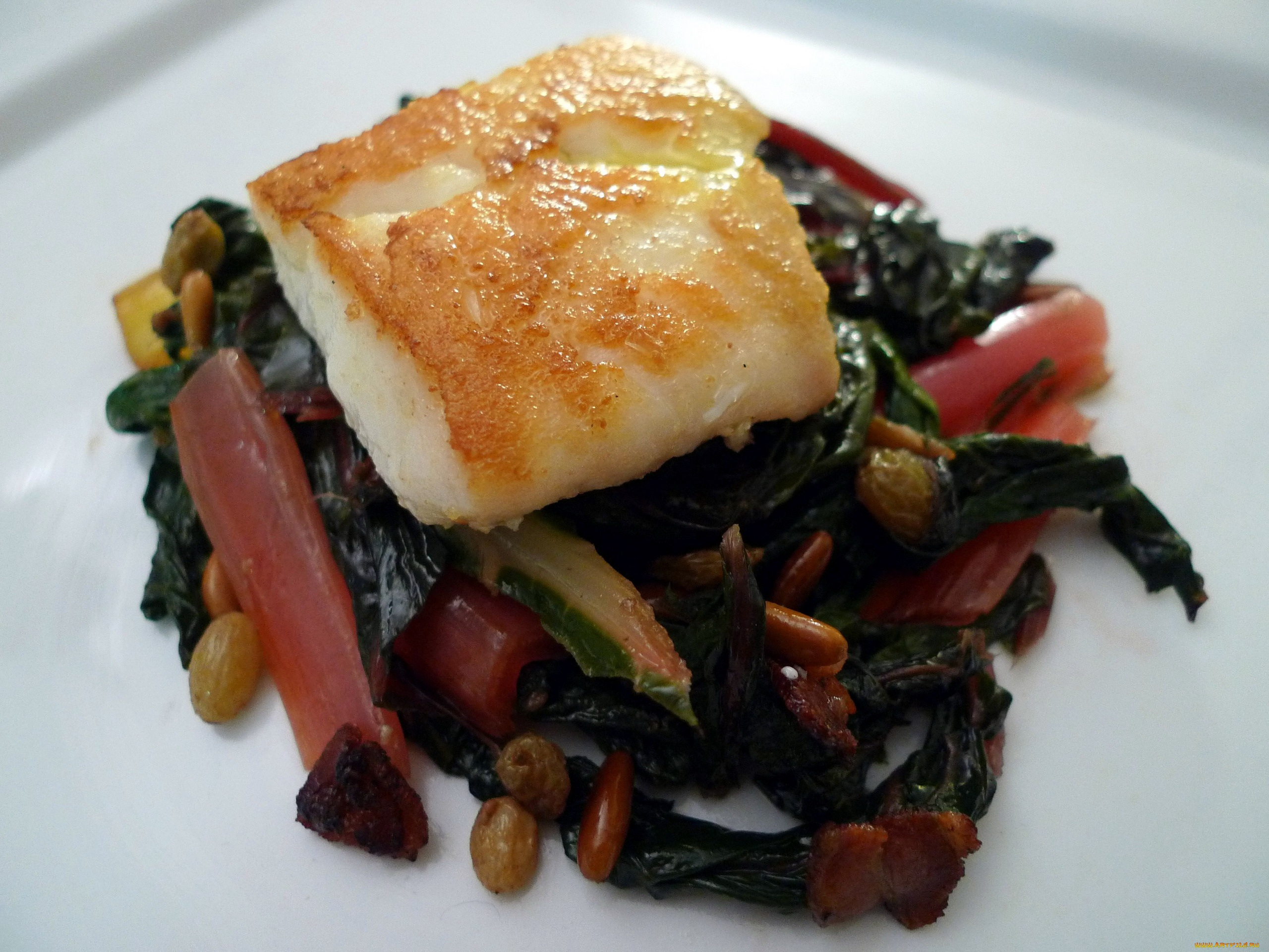 еда, рыбные, блюда, , с, морепродуктами, палтус