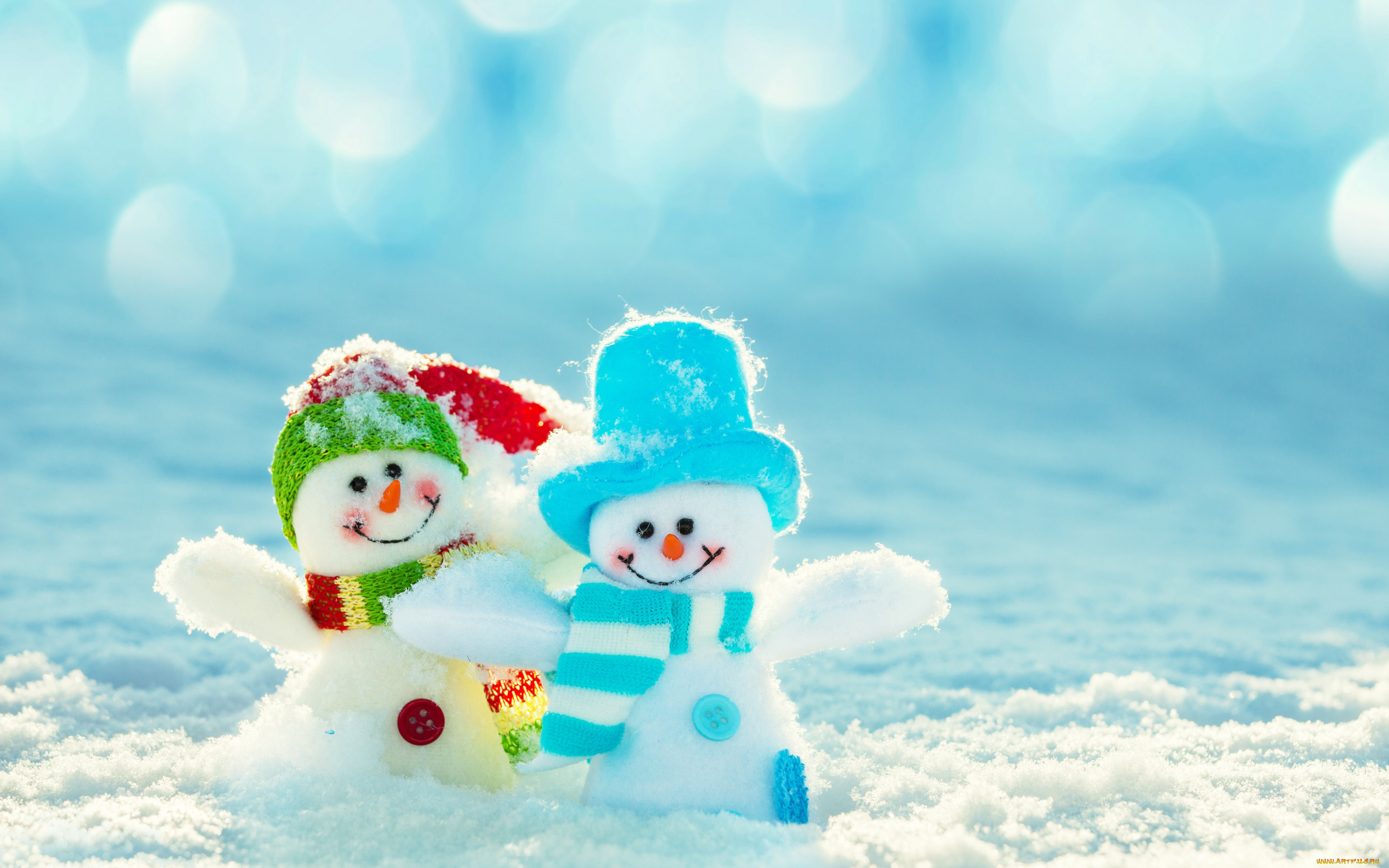 праздничные, снеговики, зима, снег, снеговик