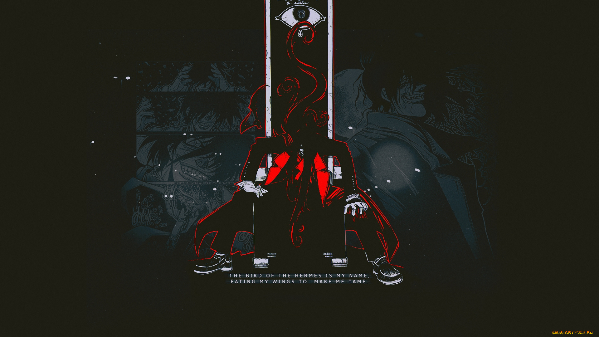 аниме, hellsing, dracula, vampire, алукард, дракула, вампир, alucard