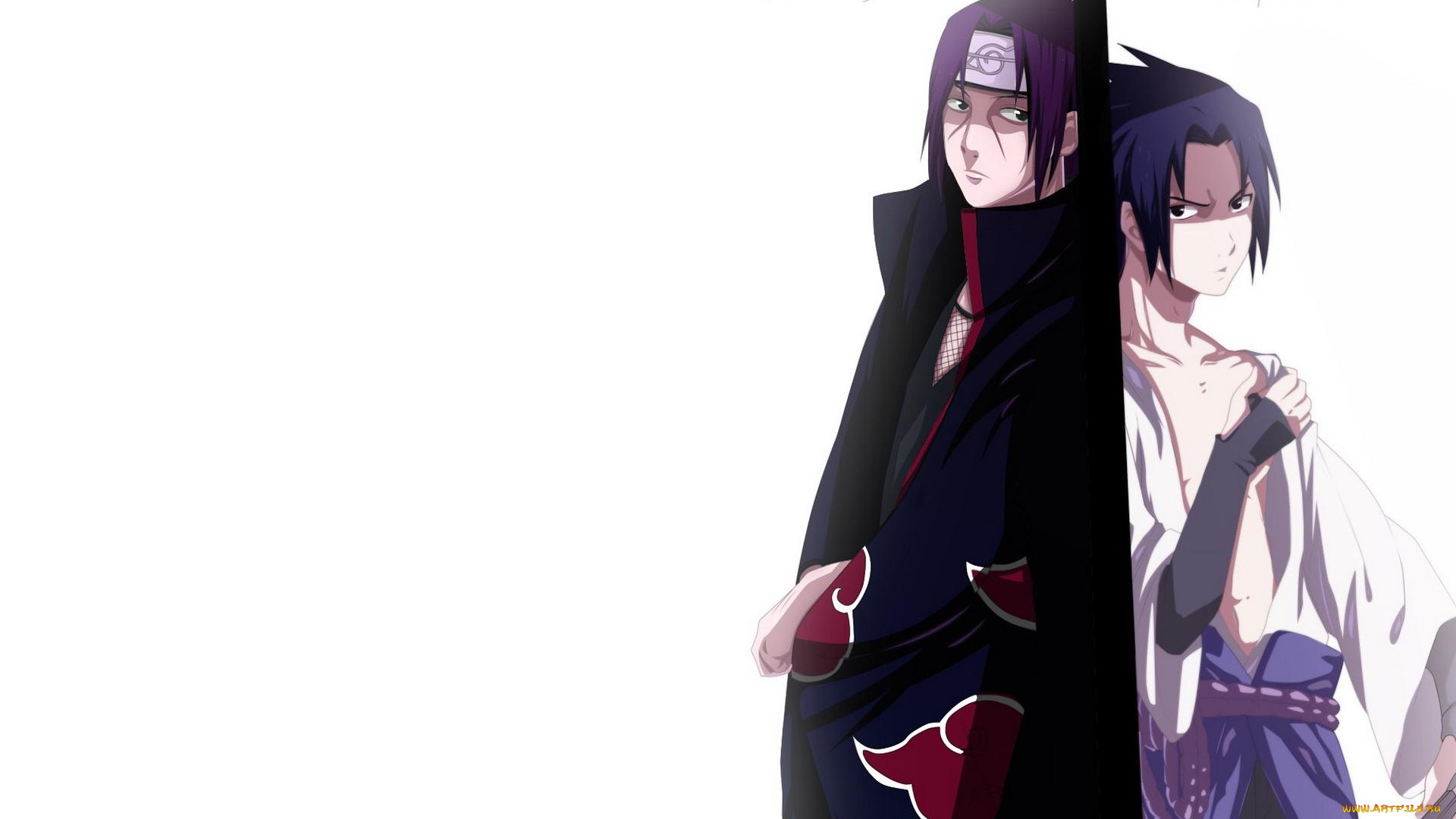 аниме, naruto, стена, братья, саске, итачи, учиха