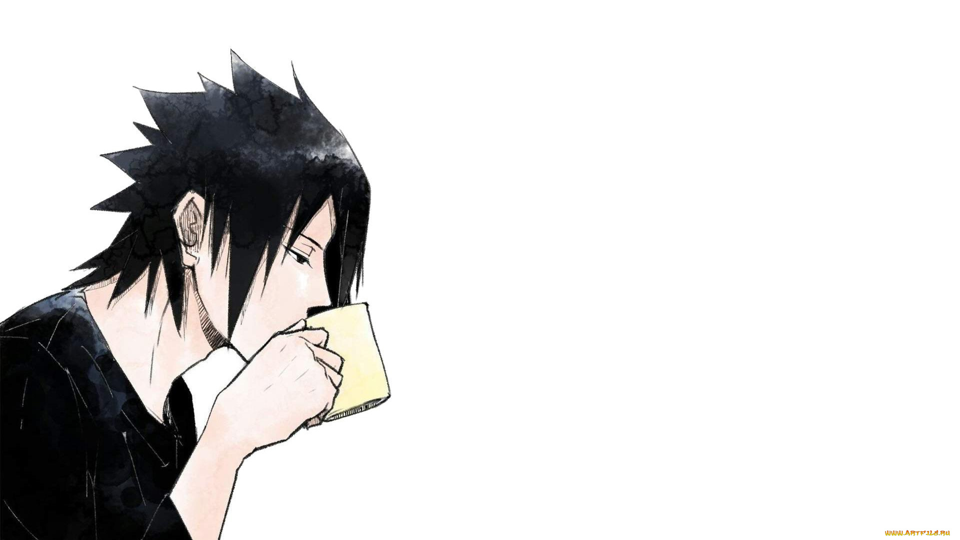 аниме, naruto, учиха, саске, чашка